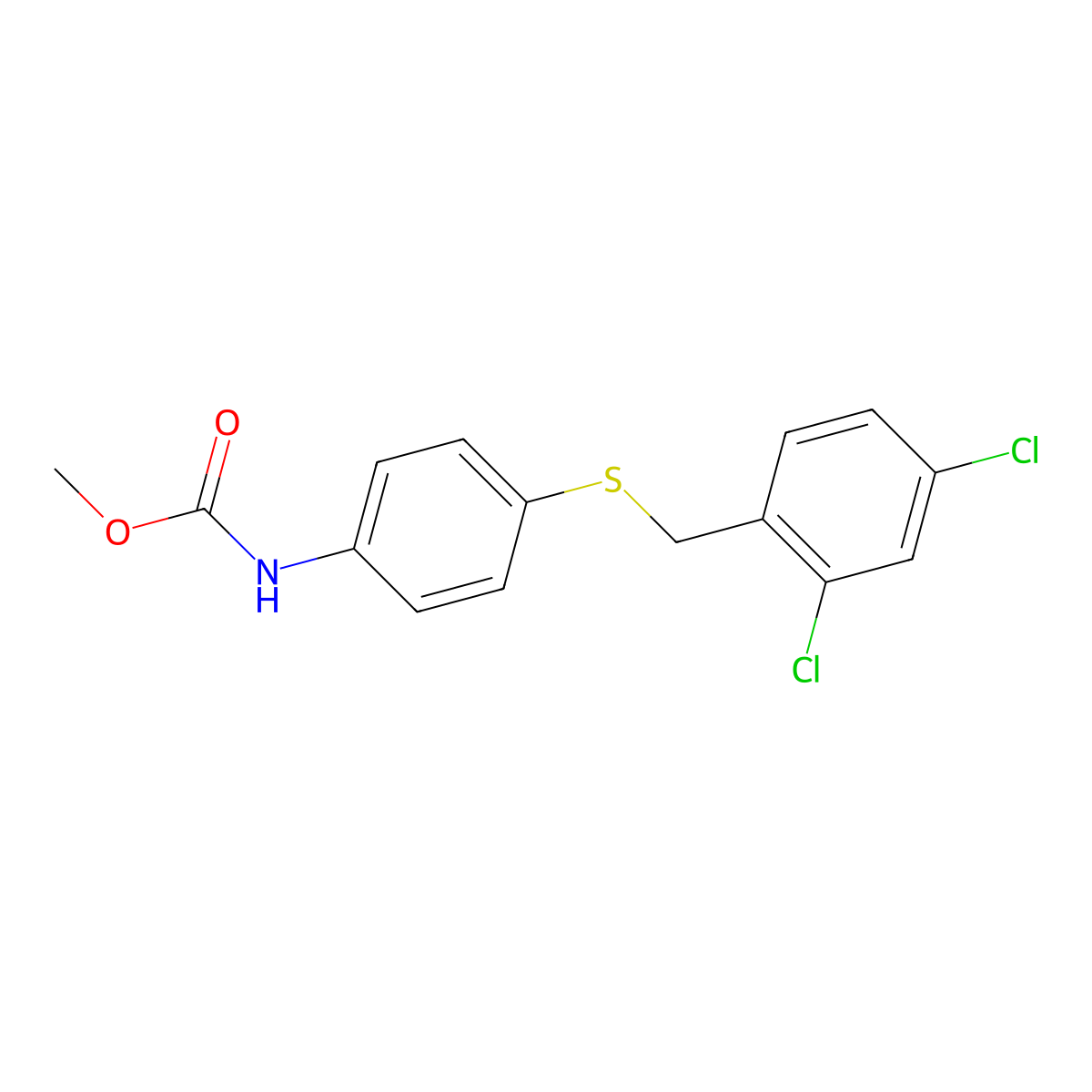 Methyl (4-((2,4-dichlorobenzyl)thio)phenyl)carbamate molecular structure, CAS 313069-31-7