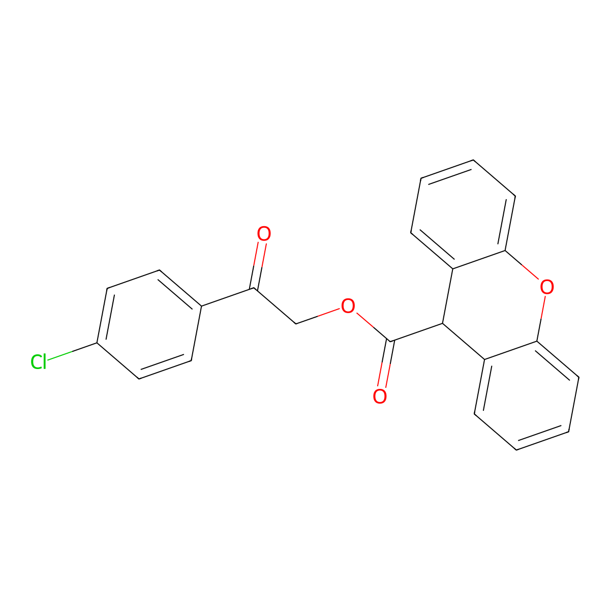 2-(4-chlorophenyl)-2-oxoethyl 9H-xanthene-9-carboxylate molecular structure, CAS 313069-35-1
