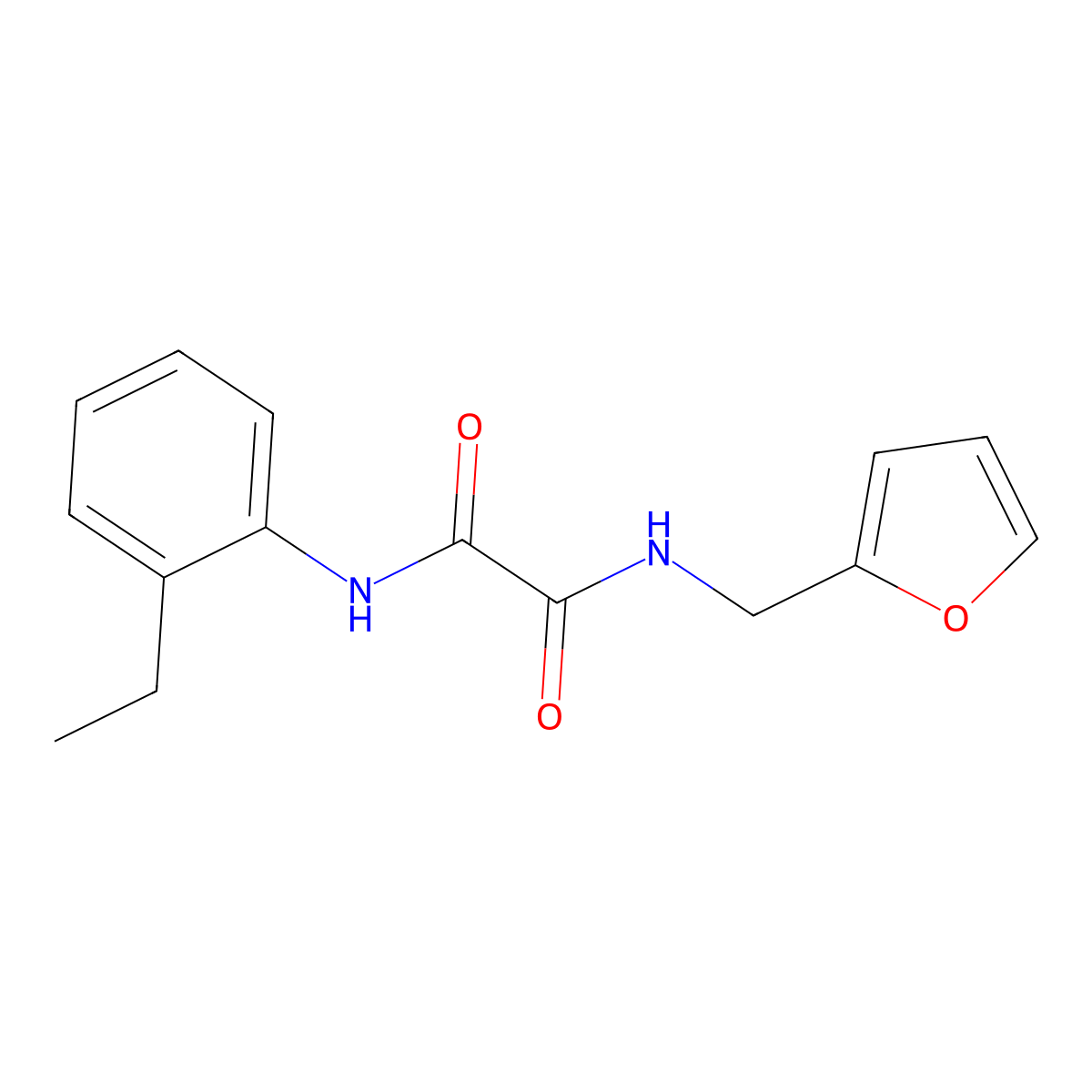 N'-(2-ethylphenyl)-N-(furan-2-ylmethyl)oxamide molecular structure, CAS 313069-98-6