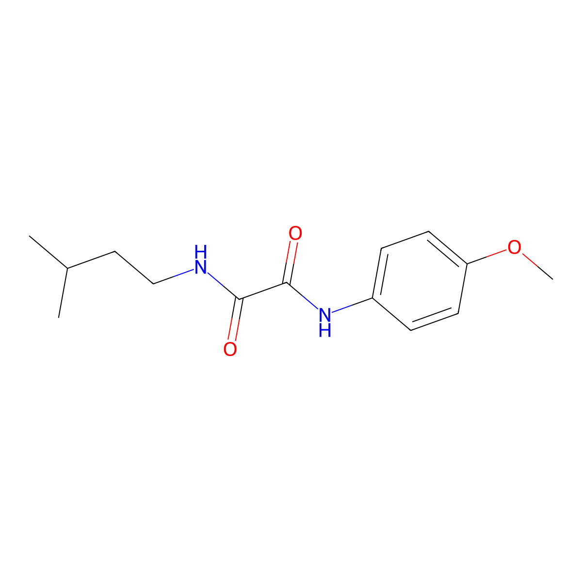 N1-isopentyl-N2-(4-methoxyphenyl)oxalamide molecular structure, CAS 313069-99-7