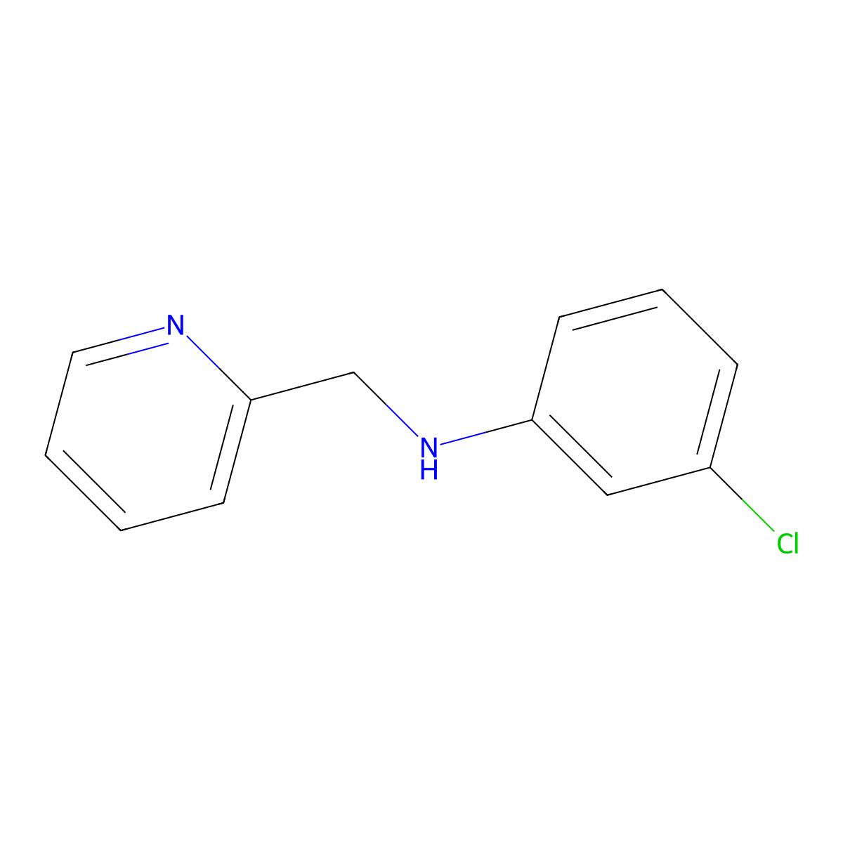 3-chloro-N-(pyridin-2-ylmethyl)aniline molecular structure, CAS 31309-48-5