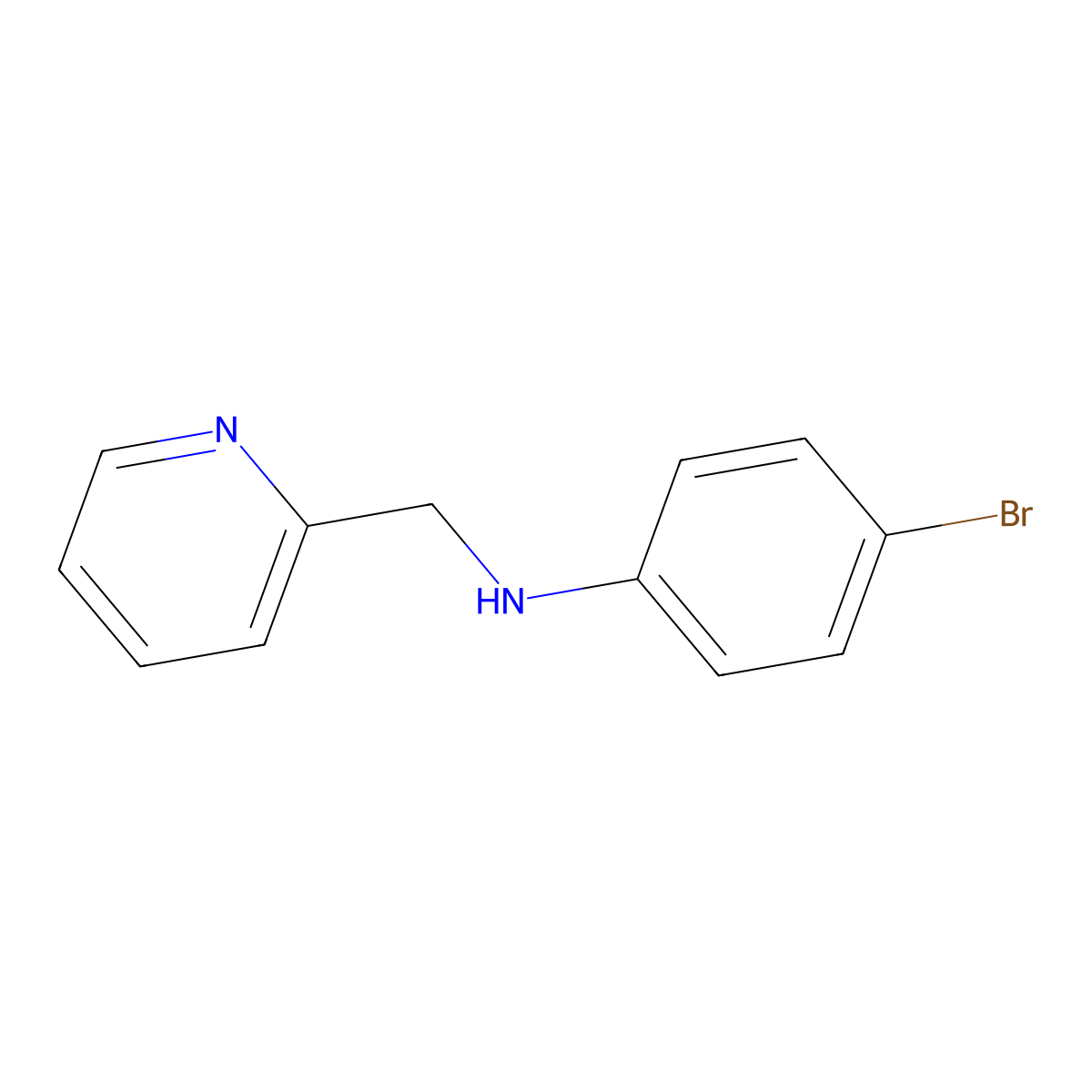 4-bromo-N-((pyridin-2-yl)methyl)aniline molecular structure, CAS 31309-57-6