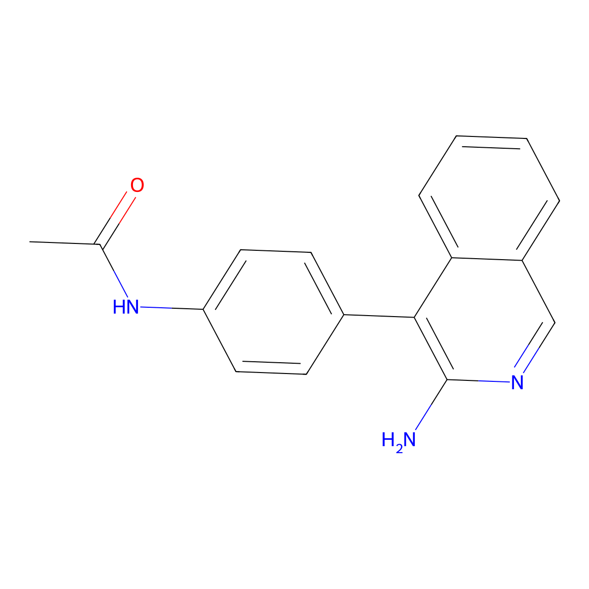N-[4-(3-aminoisoquinolin-4-yl)phenyl]acetamide molecular structure, CAS 31309-69-0