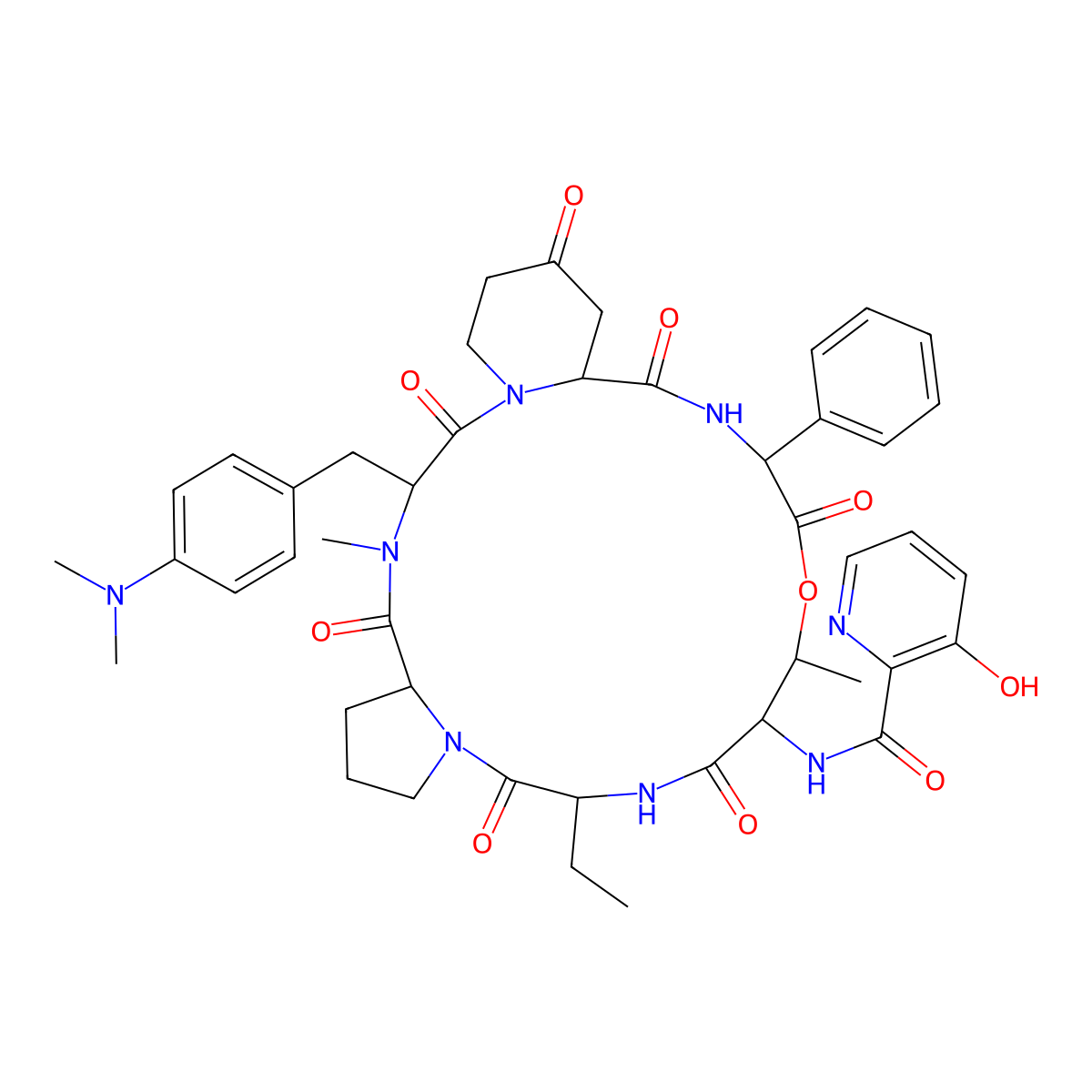 Mikamycin B molecular structure, CAS 3131-03-1