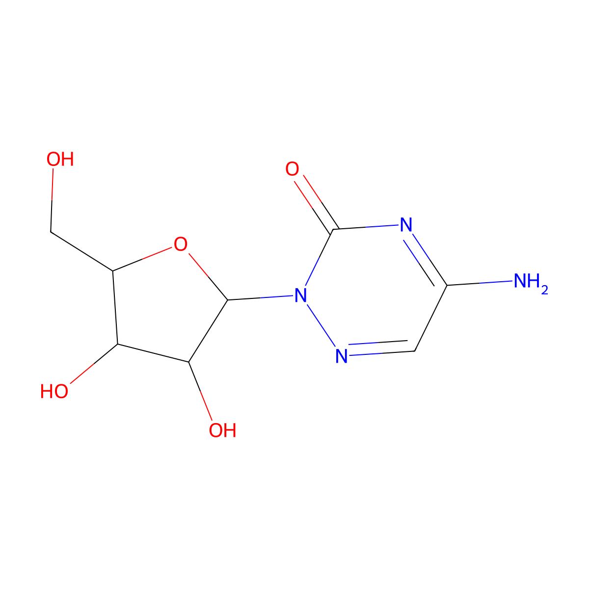 6-Azacytidine molecular structure, CAS 3131-60-0