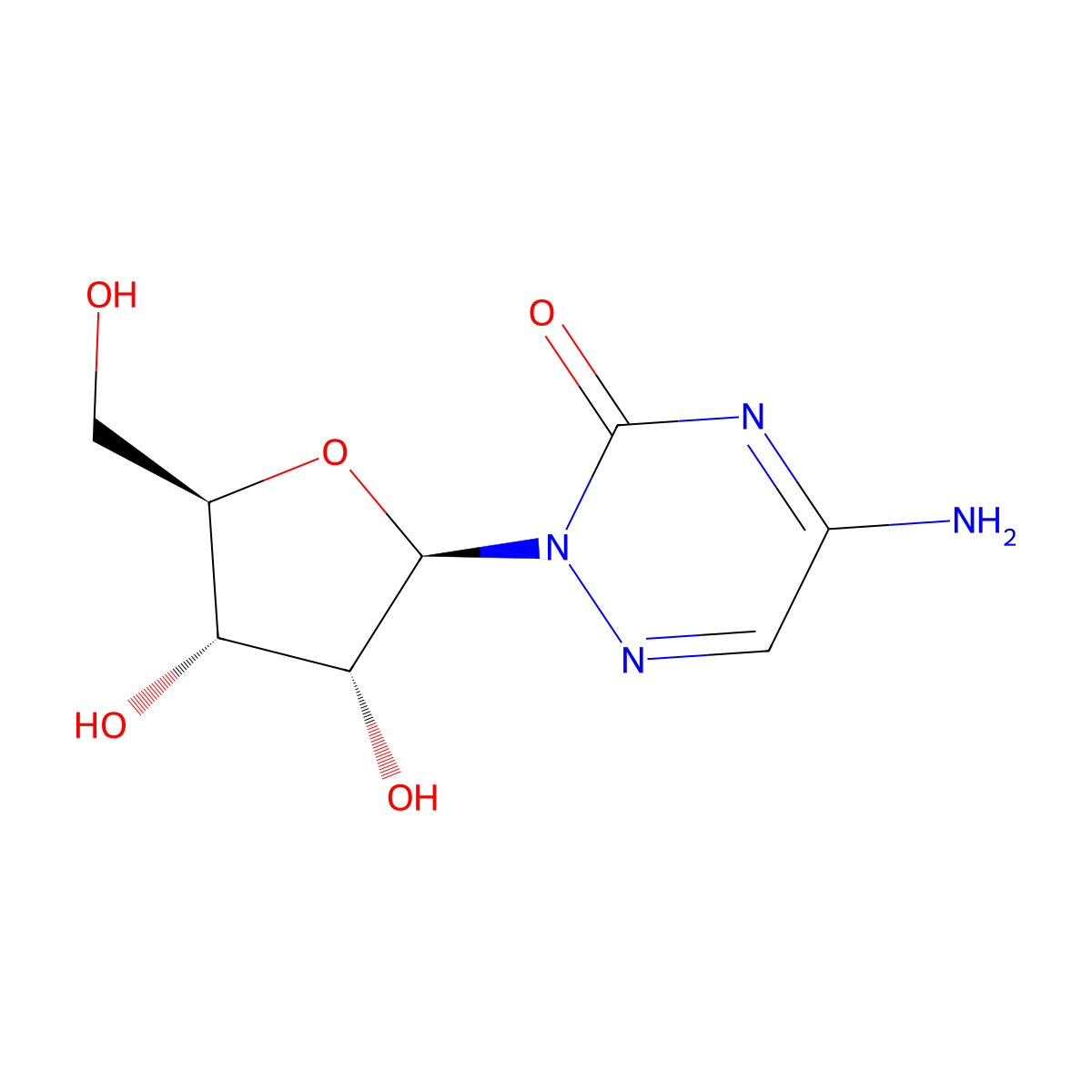 6-Azacytidine molecular structure, CAS 3131-60-0
