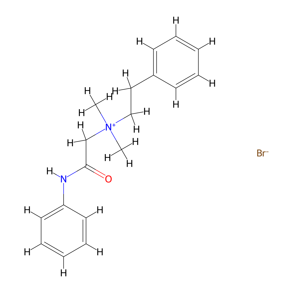 Ammonium, dimethylphenethyl((phenylcarbamoyl)methyl)-, bromide molecular structure, CAS 3131-75-7