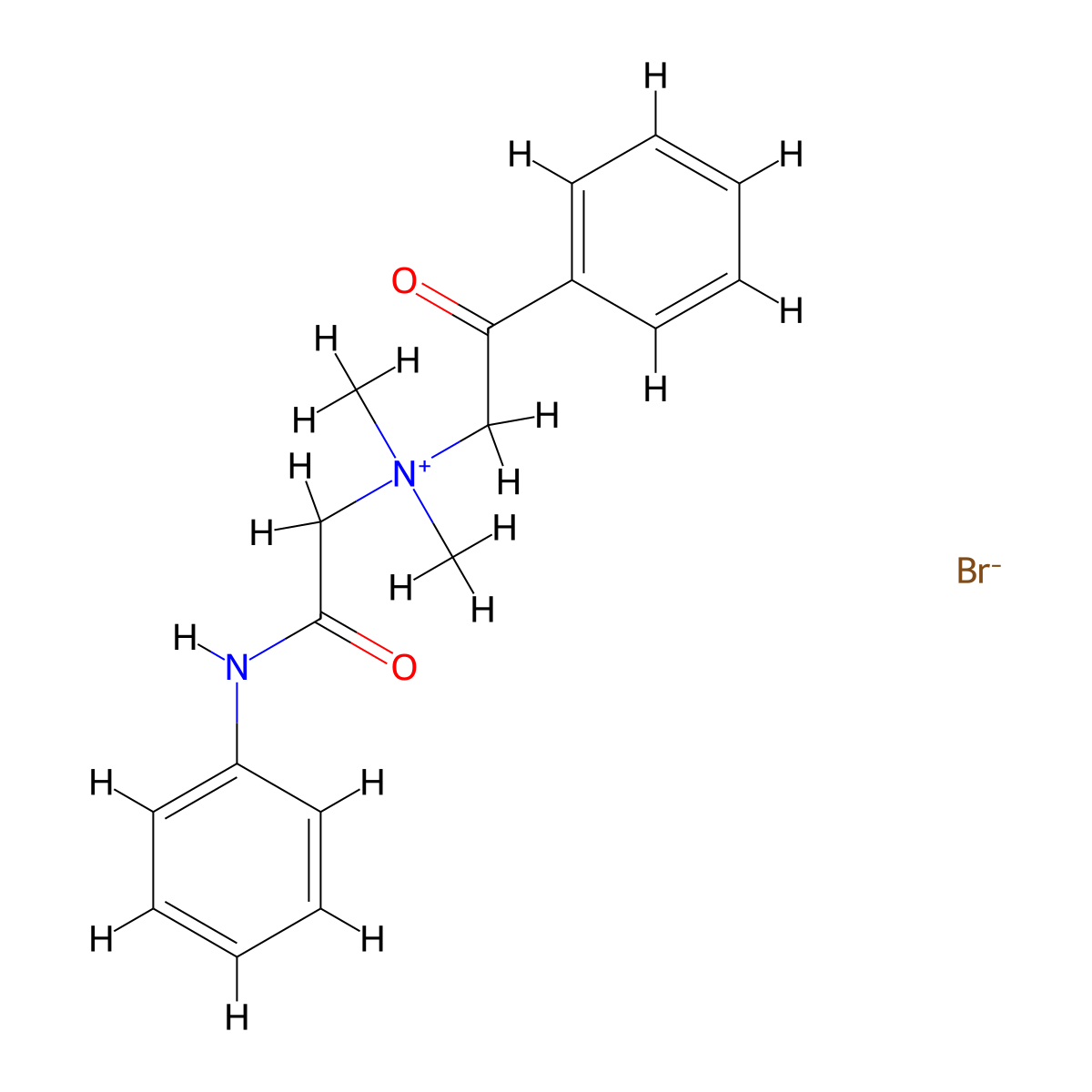 Ammonium, dimethylphenacyl((phenylcarbamoyl)methyl)-, bromide molecular structure, CAS 3131-78-0