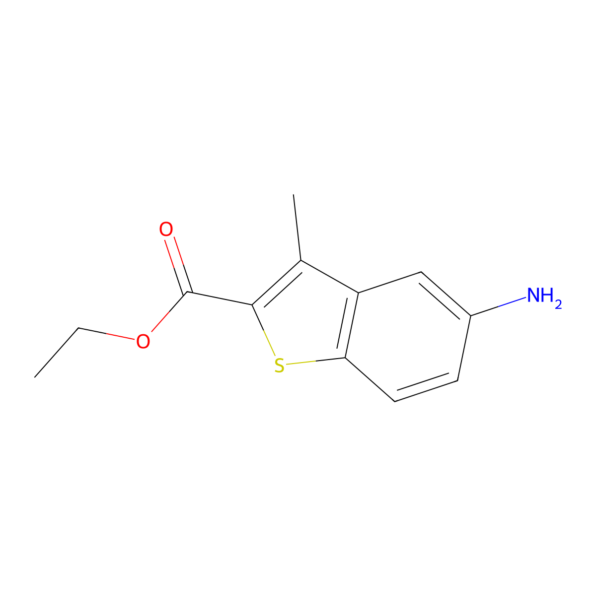 Ethyl 5-Amino-3-methylbenzo[b]thiophene-2-carboxylate molecular structure, CAS 31310-19-7