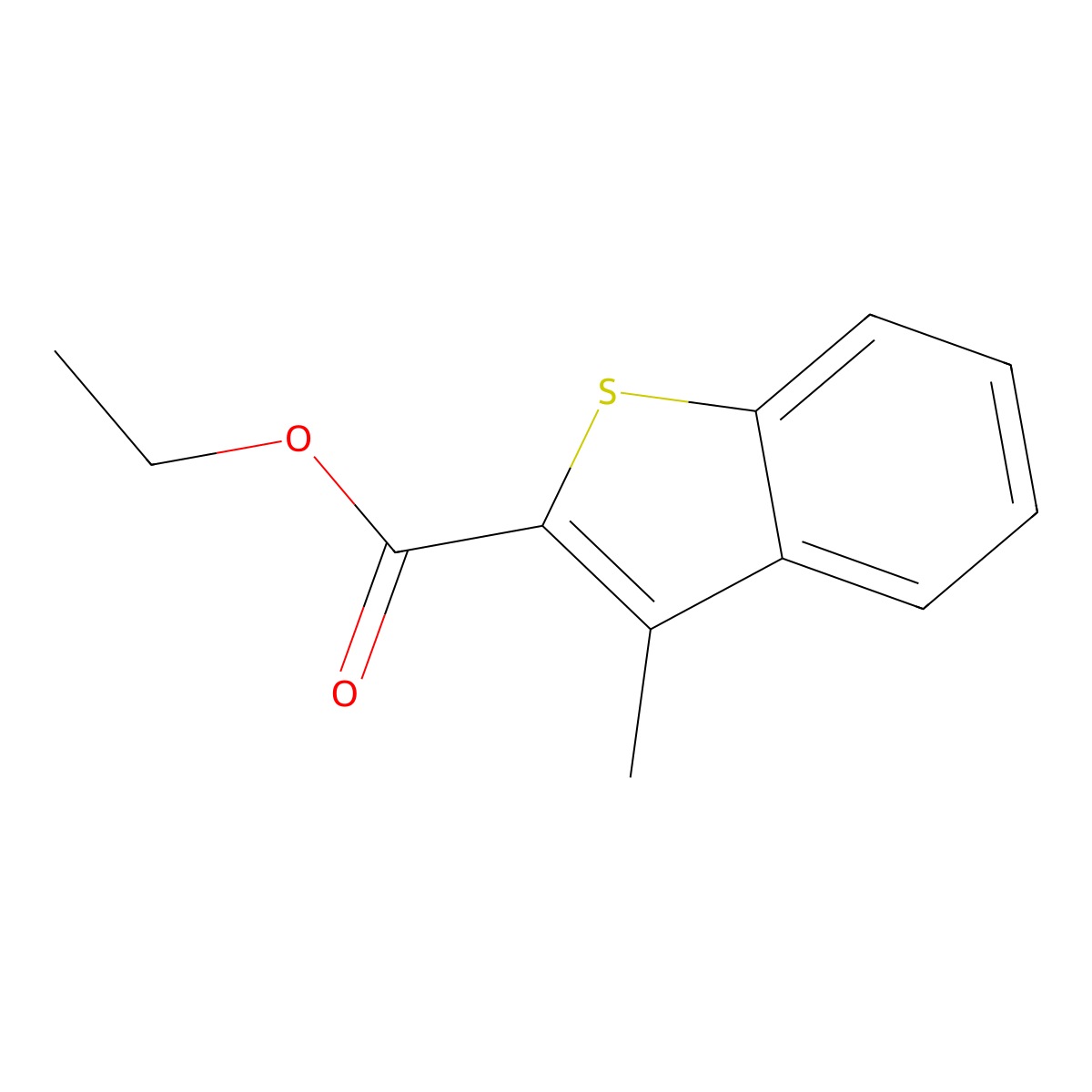 Benzo[b]thiophene-2-carboxylic acid, 3-methyl-, ethyl ester molecular structure, CAS 31310-22-2