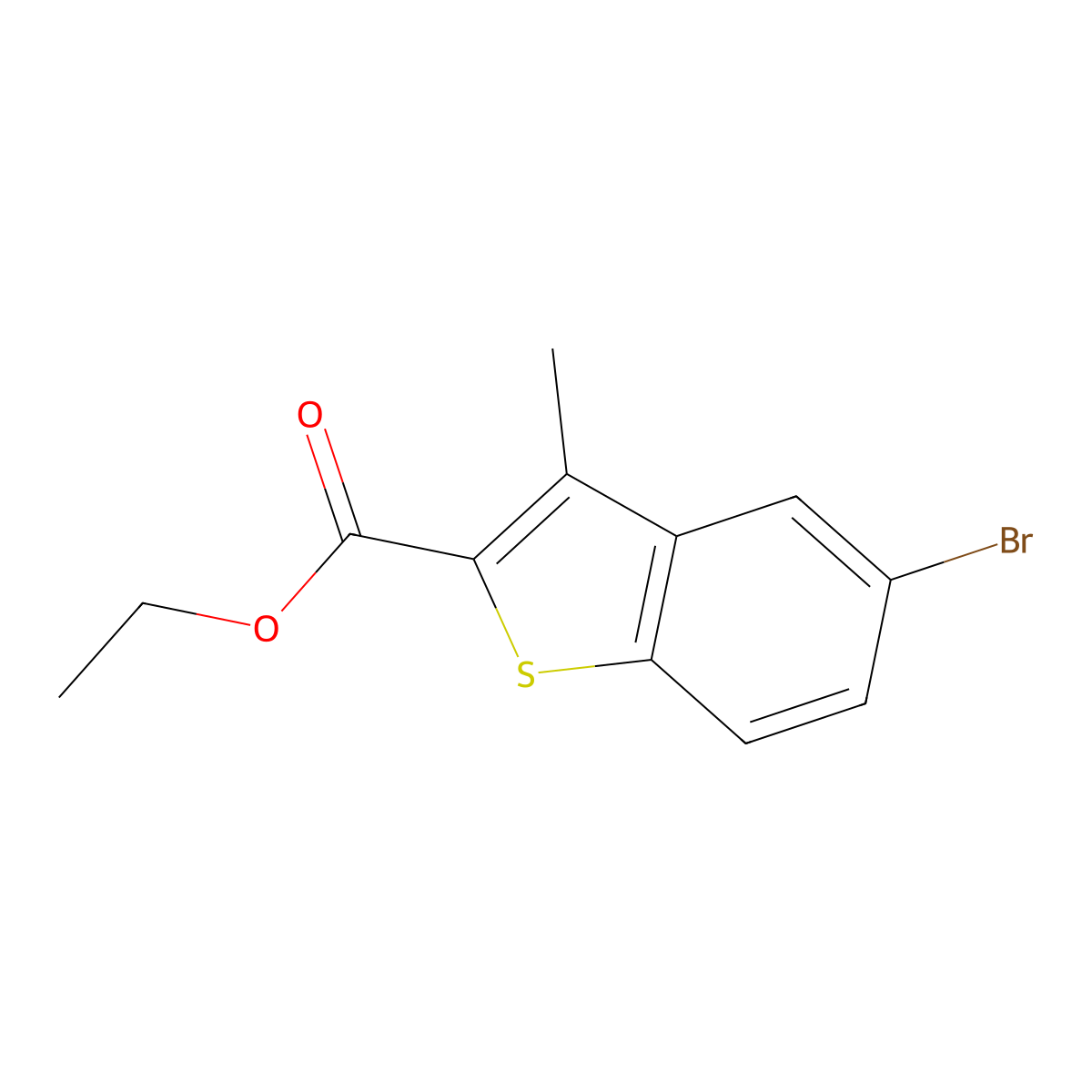 Ethyl 5-bromo-3-methyl-1-benzothiophene-2-carboxylate molecular structure, CAS 31310-24-4
