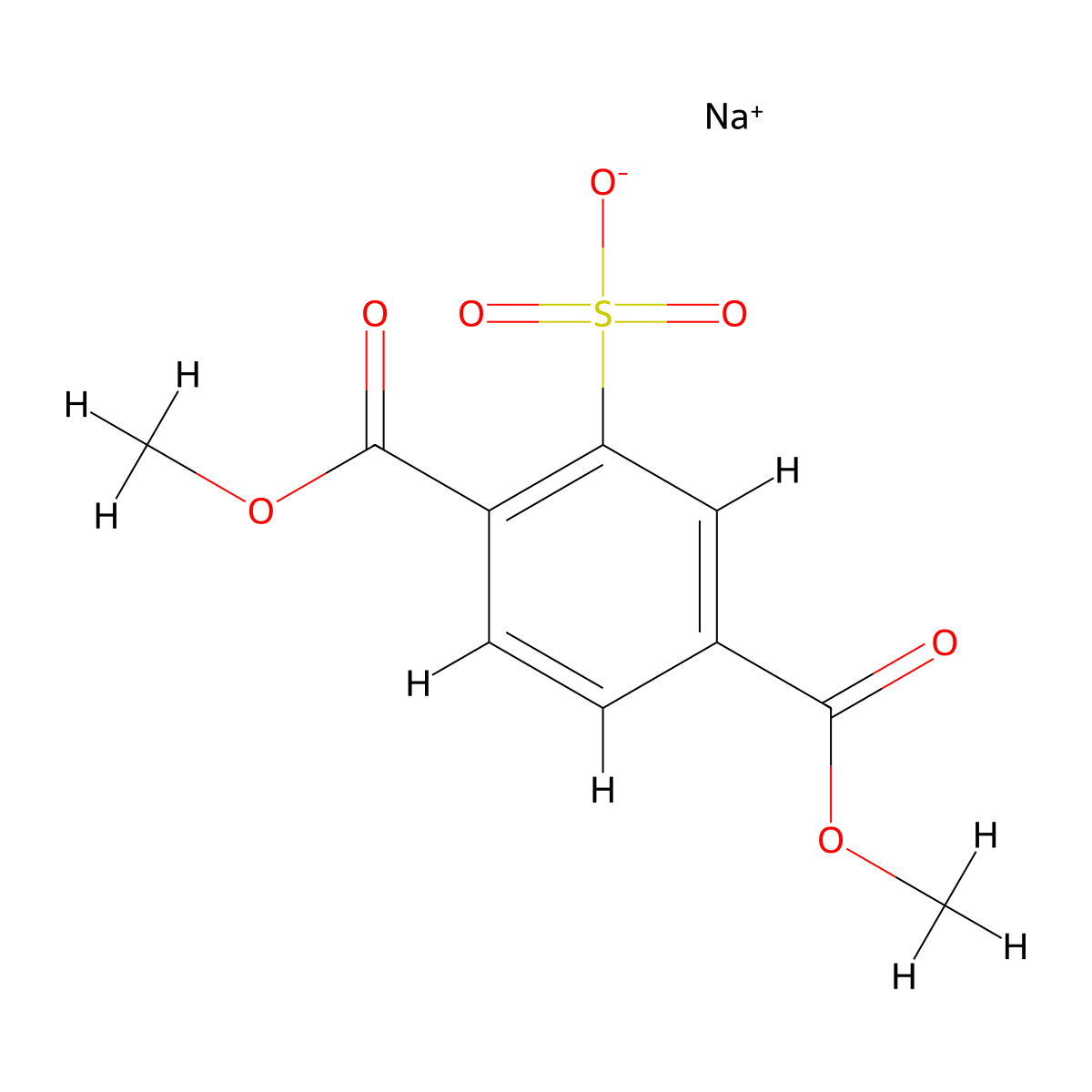 Sodium 2,5-bis(methoxycarbonyl)benzenesulfonate molecular structure, CAS 31314-30-4
