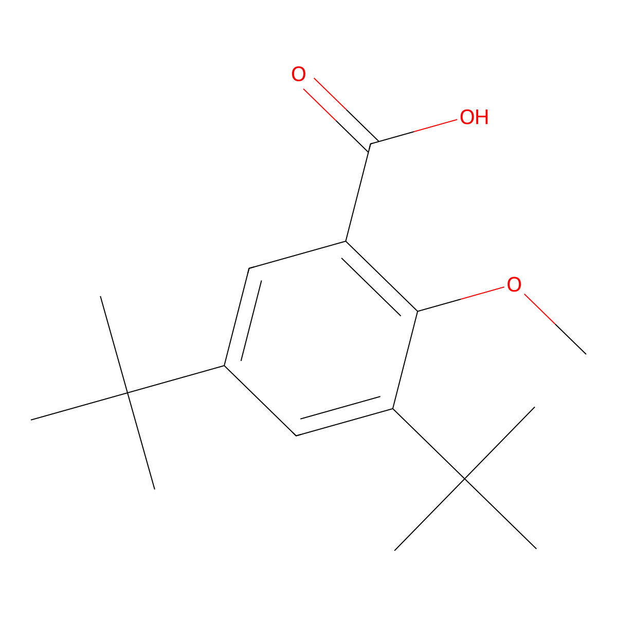 3,5-DI-Tert-butyl-2-methoxybenzoic acid molecular structure, CAS 31314-32-6