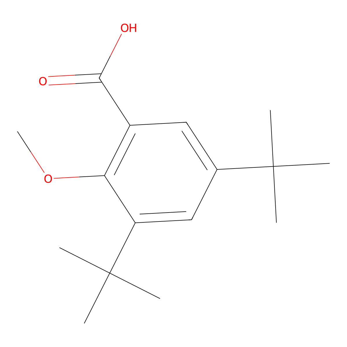 3,5-DI-Tert-butyl-2-methoxybenzoic acid molecular structure, CAS 31314-32-6