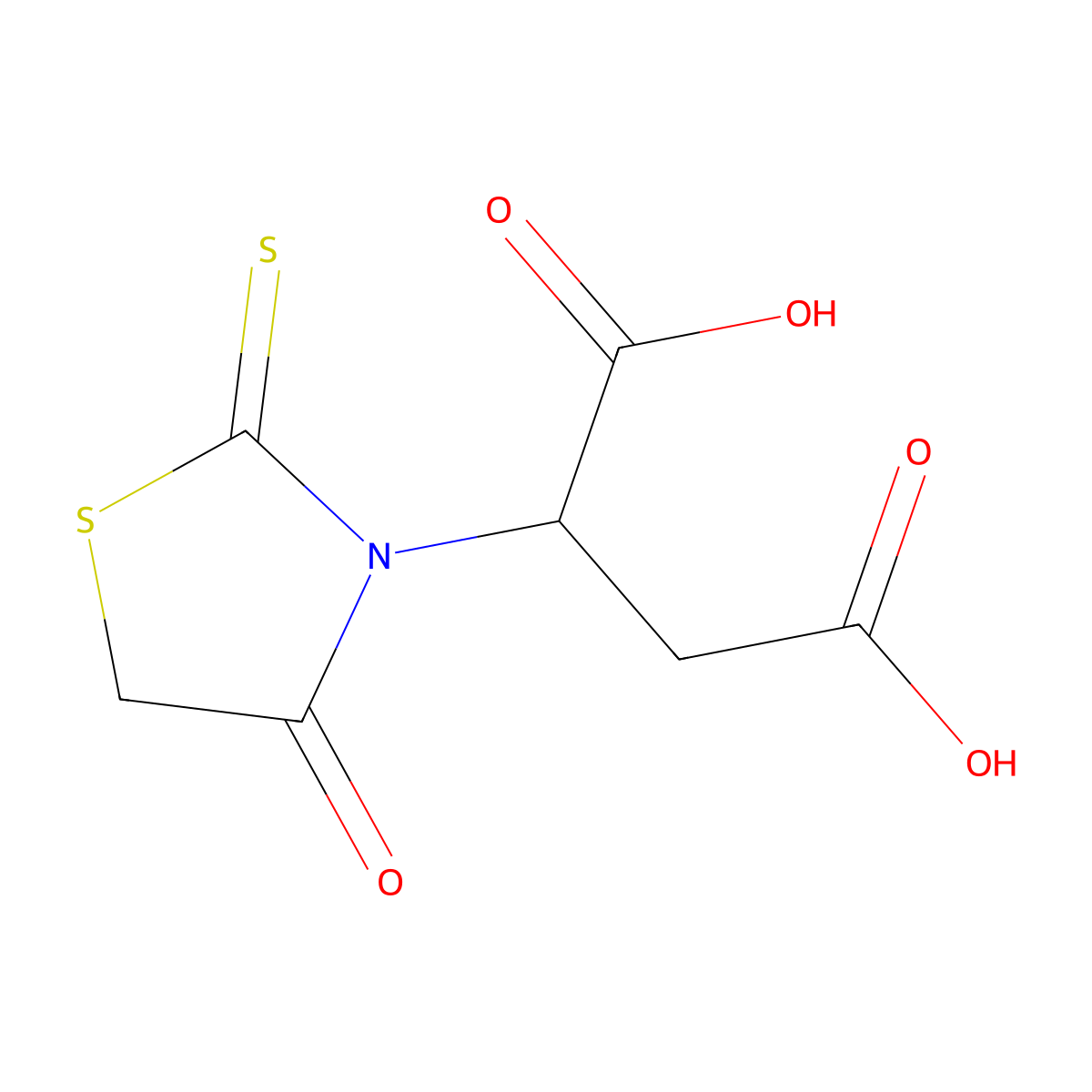 Butanedioic acid, (4-oxo-2-thioxo-3-thiazolidinyl)- molecular structure, CAS 31316-80-0