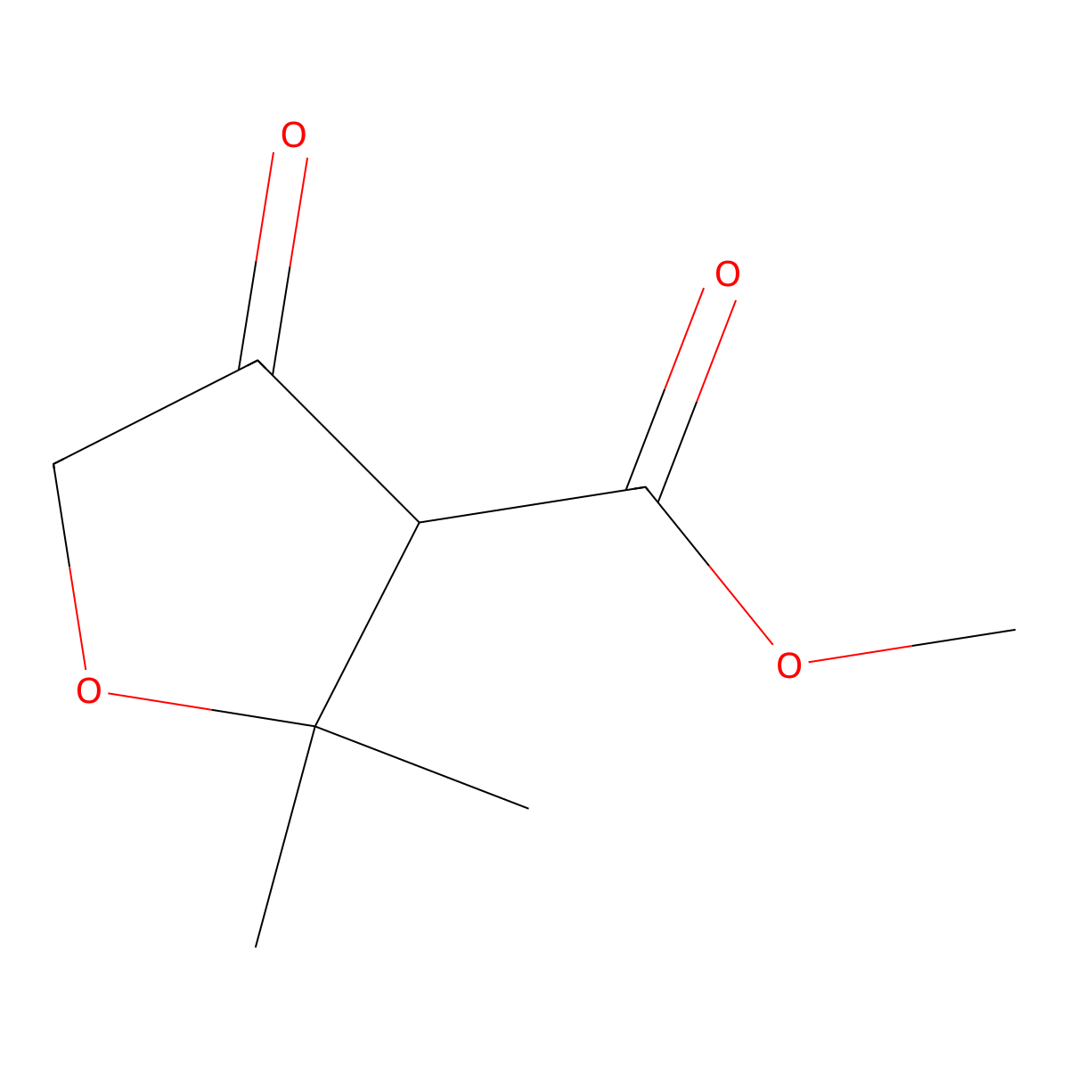 Methyl 2,2-dimethyl-4-oxooxolane-3-carboxylate molecular structure, CAS 3132-21-6