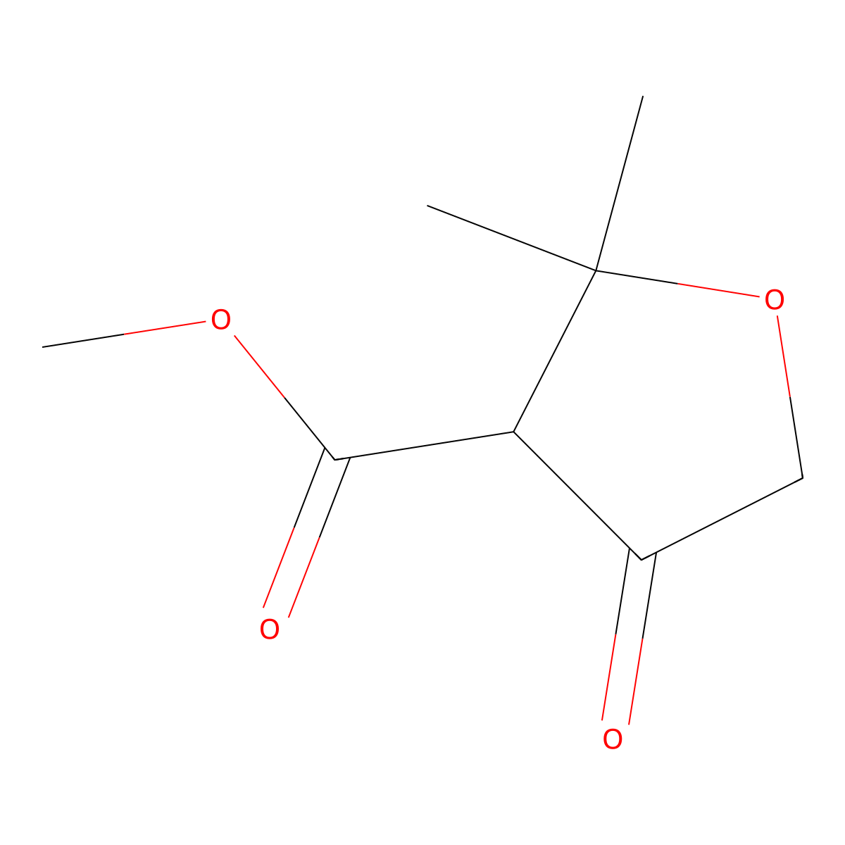 Methyl 2,2-dimethyl-4-oxooxolane-3-carboxylate molecular structure, CAS 3132-21-6