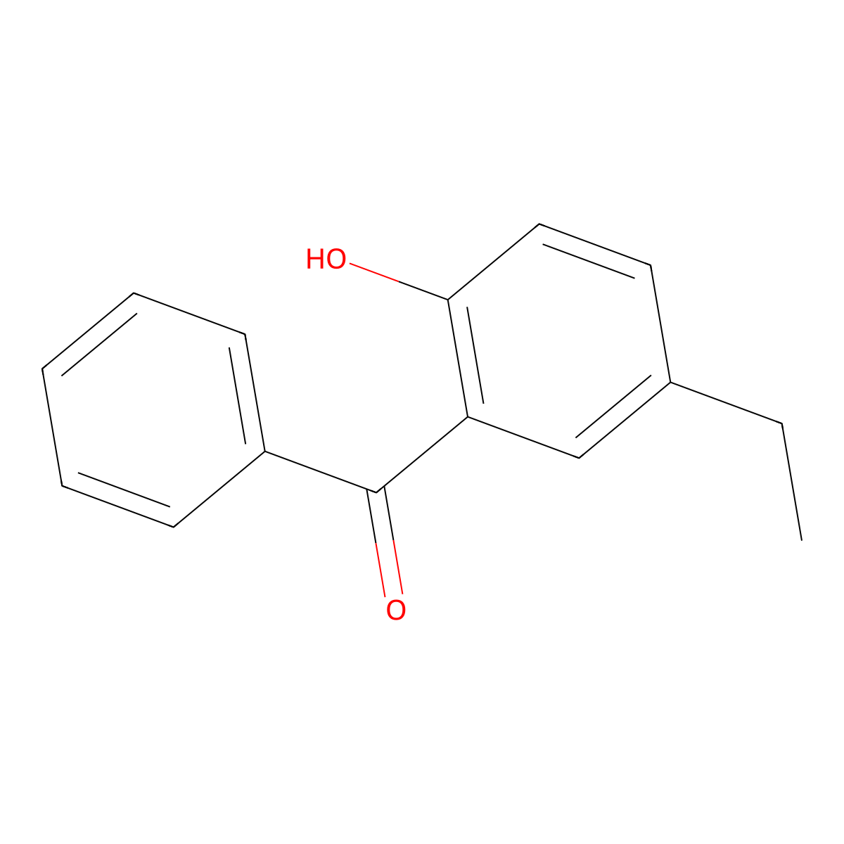 2-Benzoyl-4-ethylphenol molecular structure, CAS 3132-42-1