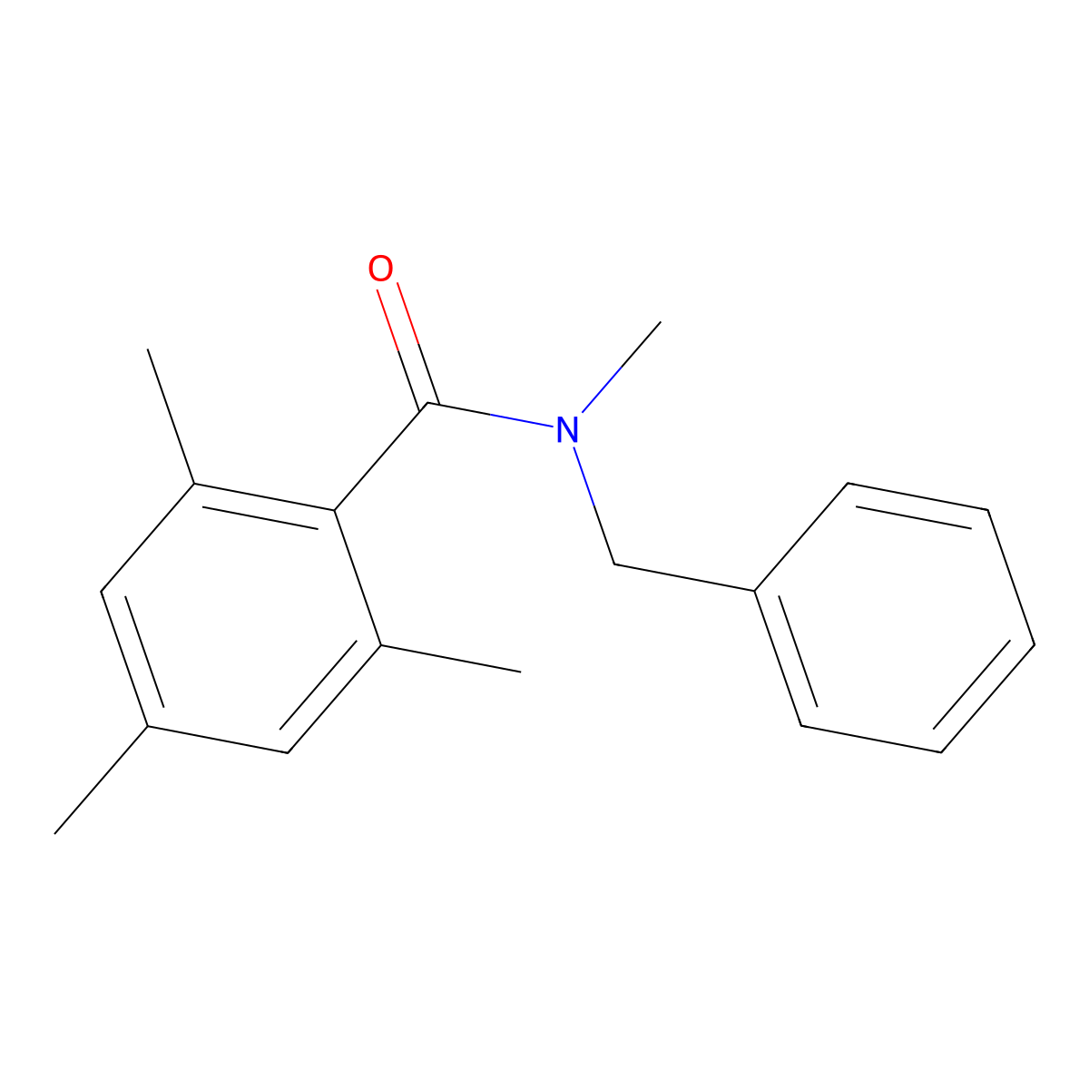 N,2,4,6-Tetramethyl-N-(phenylmethyl)benzamide molecular structure, CAS 3132-95-4