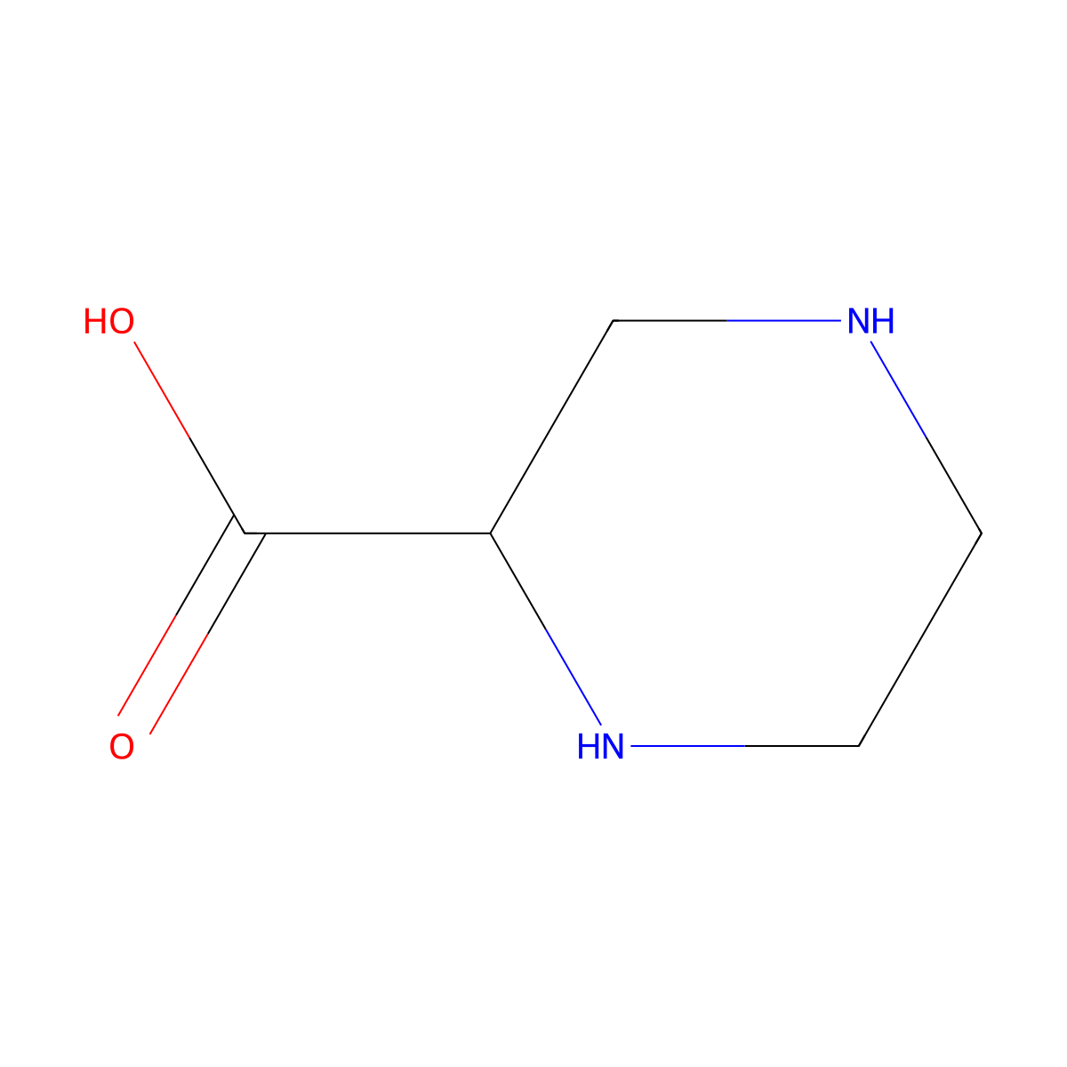 (R)-Piperazine-2-carboxylic acid molecular structure, CAS 31321-68-3
