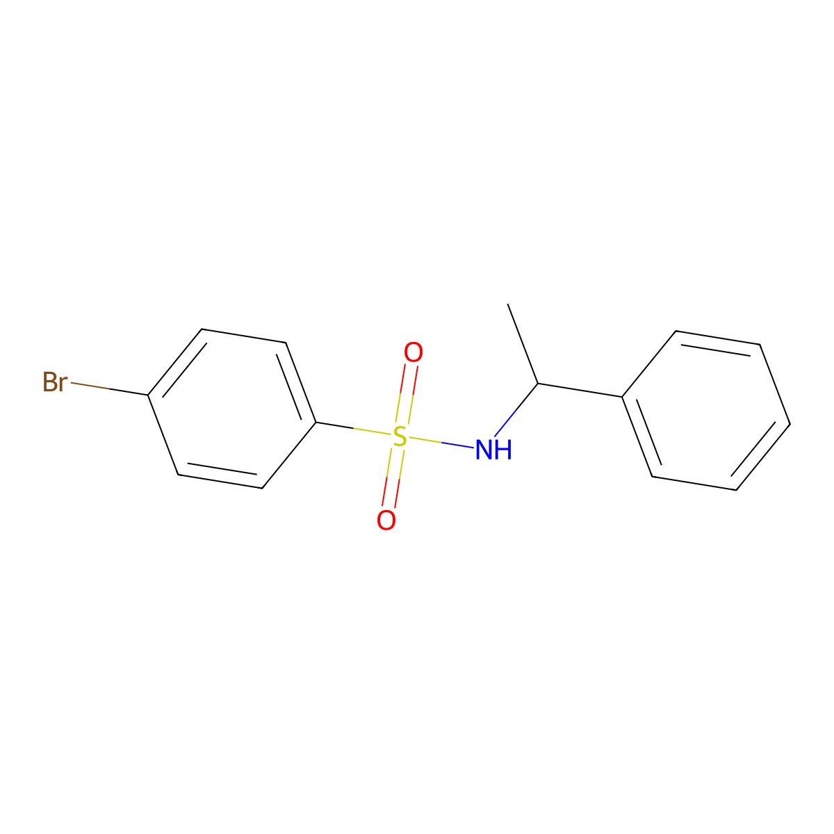 4-bromo-N-(1-phenylethyl)benzenesulfonamide molecular structure, CAS 313221-45-3