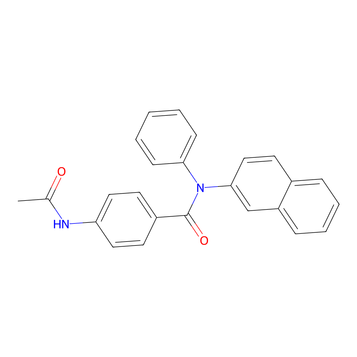 4-acetamido-N-naphthalen-2-yl-N-phenylbenzamide molecular structure, CAS 313222-90-1