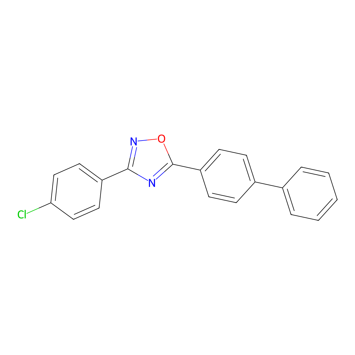 3-(4-Chlorophenyl)-5-(4-phenylphenyl)-1,2,4-oxadiazole molecular structure, CAS 313222-94-5