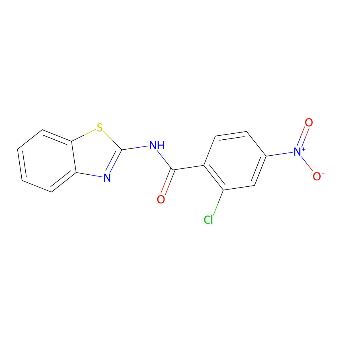 N-(1,3-benzothiazol-2-yl)-2-chloro-4-nitrobenzamide molecular structure, CAS 313223-09-5