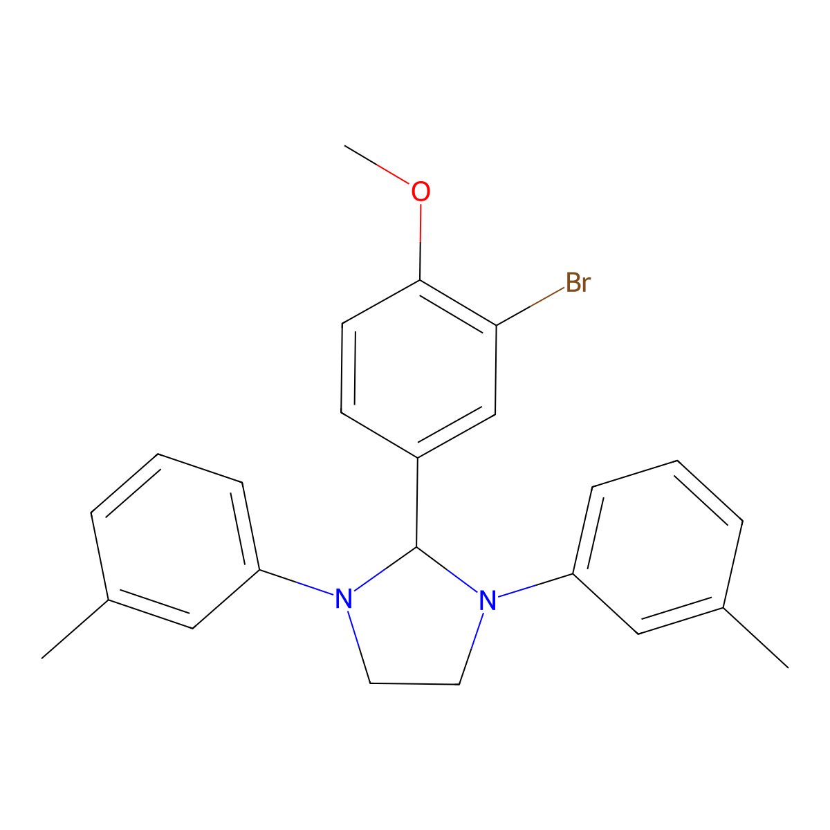2-(3-Bromo-4-methoxyphenyl)-1,3-bis(3-methylphenyl)imidazolidine molecular structure, CAS 313223-32-4