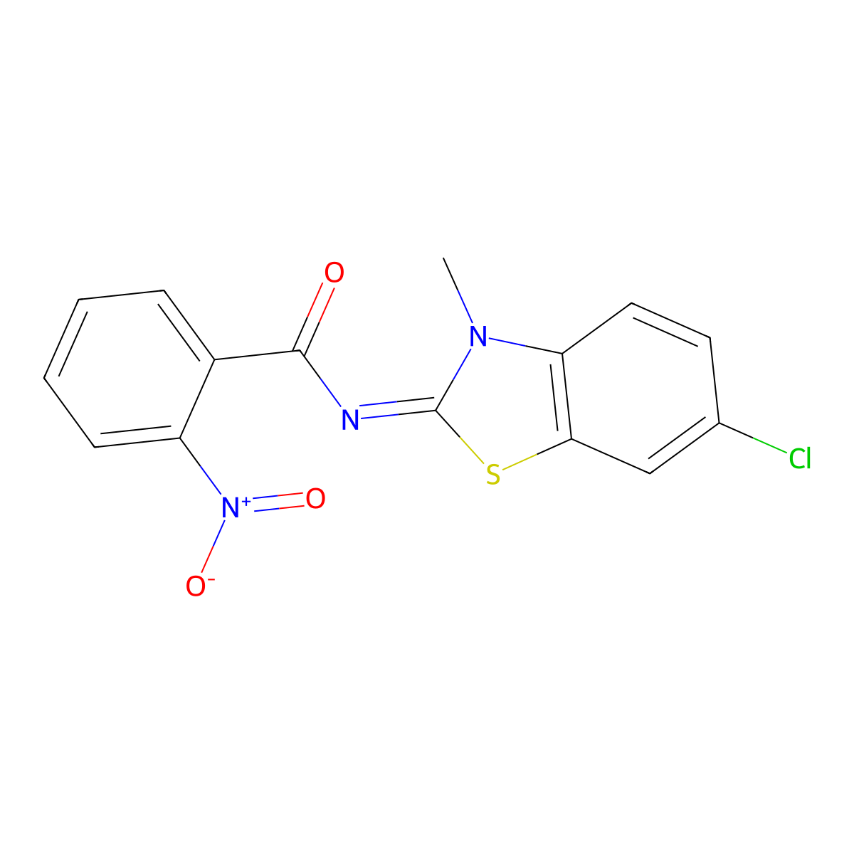(E)-N-(6-chloro-3-methylbenzo[d]thiazol-2(3H)-ylidene)-2-nitrobenzamide molecular structure, CAS 313223-44-8
