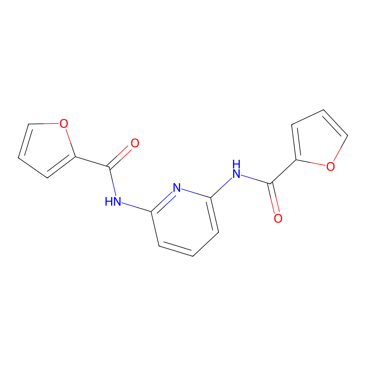 N-[6-(2-furoylamino)-2-pyridinyl]-2-furamide molecular structure, CAS 313223-71-1