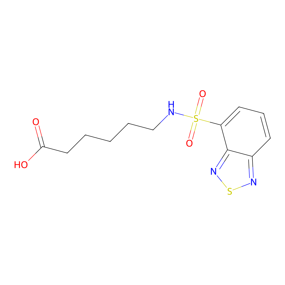 6-(Benzo[1,2,5]thiadiazole-4-sulfonylamino)-hexanoic acid molecular structure, CAS 313223-80-2