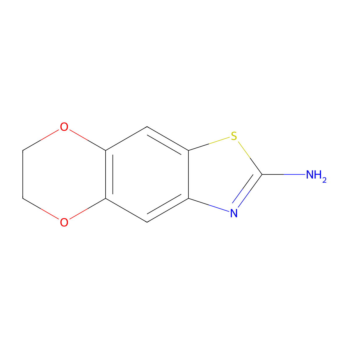10,13-Dioxa-4-thia-6-azatricyclo(7.4.0.0,3,7)trideca-1(9),2,5,7-tetraen-5-amine molecular structure, CAS 313223-82-4