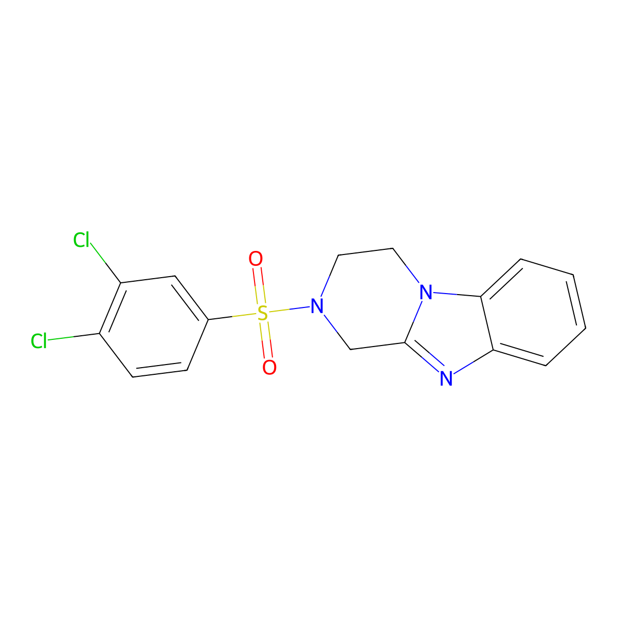 2-(3,4-dichlorophenyl)sulfonyl-3,4-dihydro-1H-pyrazino[1,2-a]benzimidazole molecular structure, CAS 313223-86-8