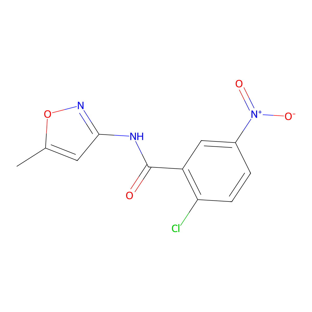 2-chloro-N-(5-methyl-1,2-oxazol-3-yl)-5-nitrobenzamide molecular structure, CAS 313223-89-1