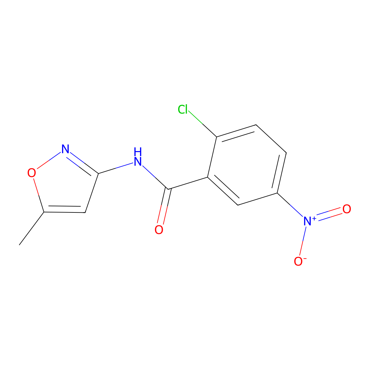 2-chloro-N-(5-methyl-1,2-oxazol-3-yl)-5-nitrobenzamide molecular structure, CAS 313223-89-1