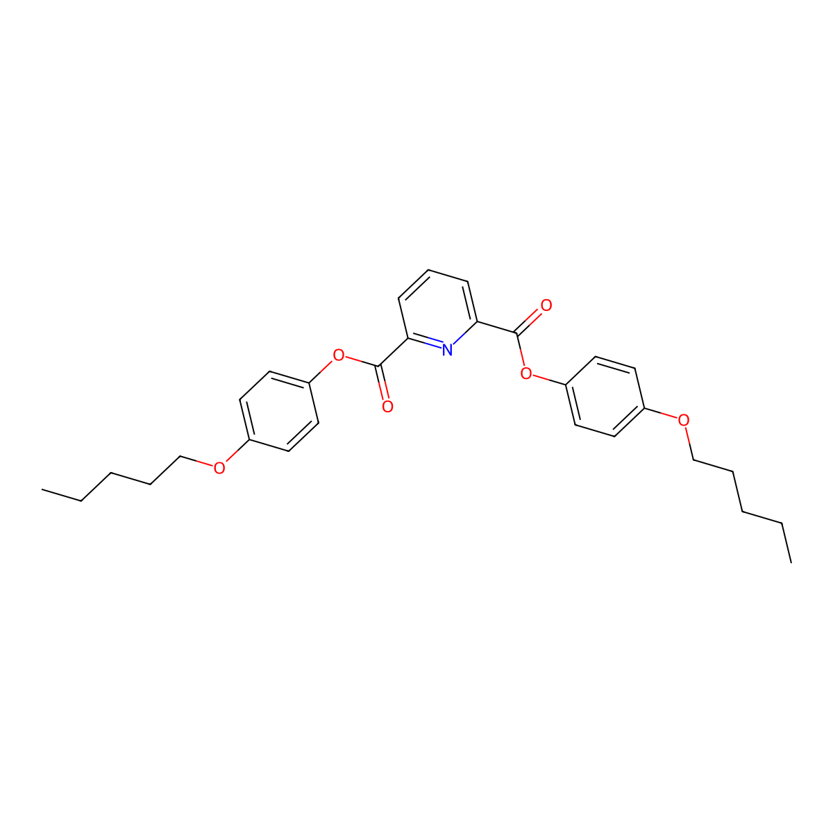Bis(4-pentoxyphenyl) Pyridine-2,6-dicarboxylate molecular structure, CAS 313223-94-8