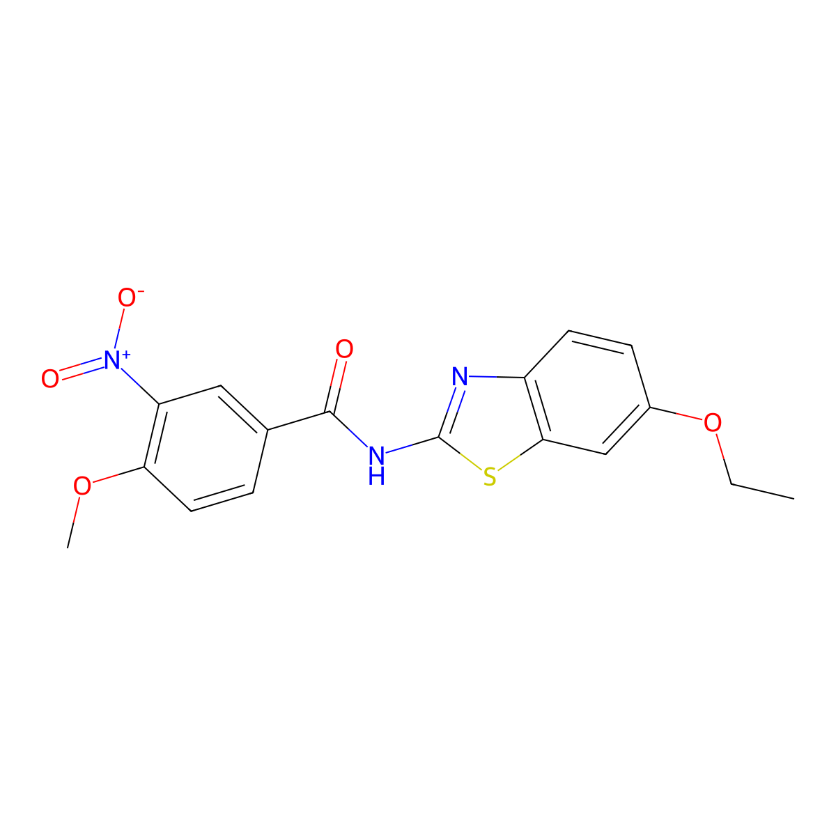 N-(6-ethoxy-1,3-benzothiazol-2-yl)-4-methoxy-3-nitrobenzamide molecular structure, CAS 313224-22-5