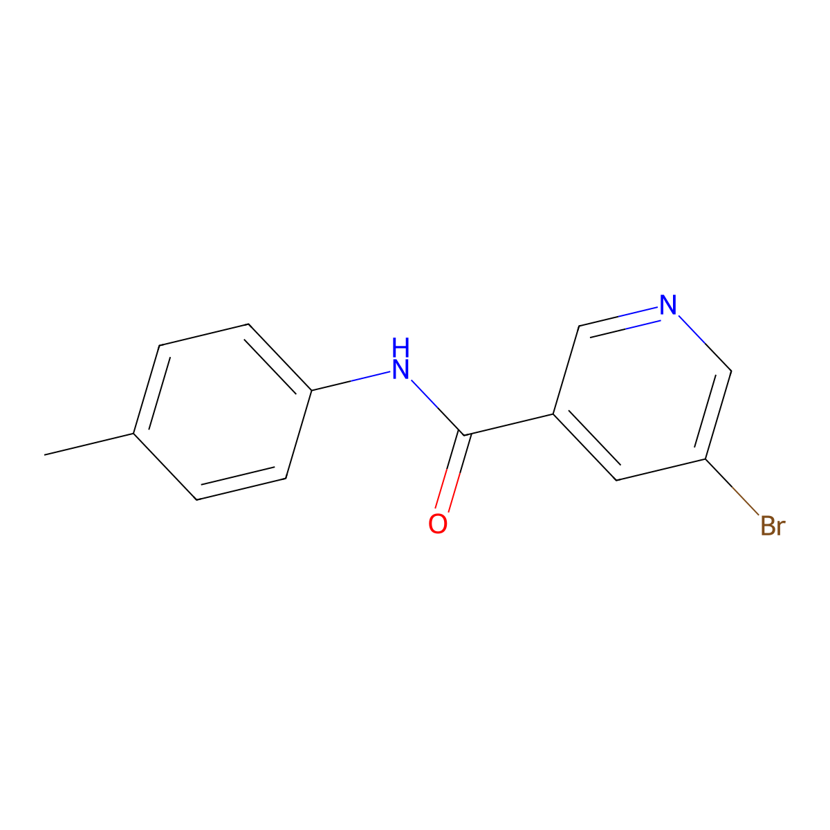 5-bromo-N-(4-methylphenyl)pyridine-3-carboxamide molecular structure, CAS 313224-65-6