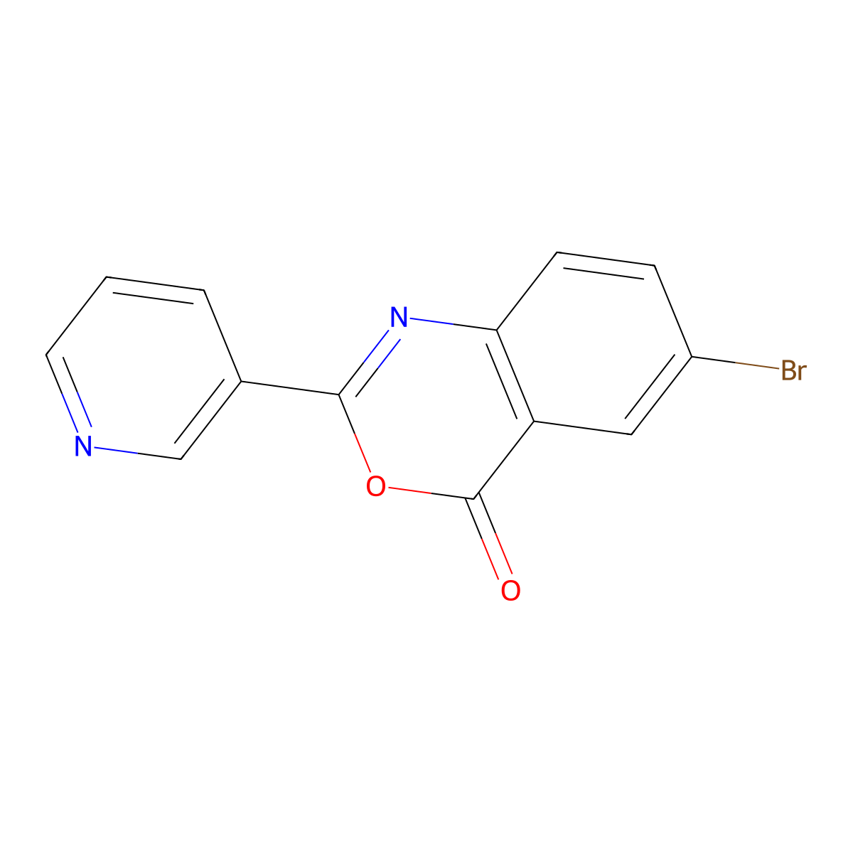 6-bromo-2-(pyridin-3-yl)-4H-3,1-benzoxazin-4-one molecular structure, CAS 313224-81-6