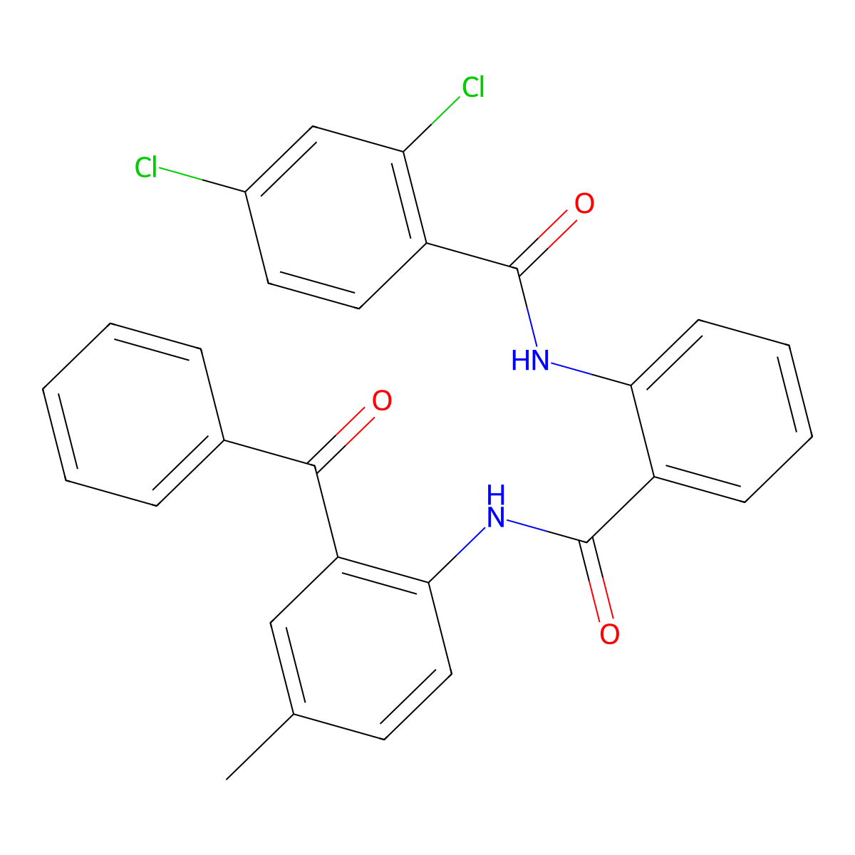 N-(2-((2-benzoyl-4-methylphenyl)carbamoyl)phenyl)-2,4-dichlorobenzamide molecular structure, CAS 313224-96-3