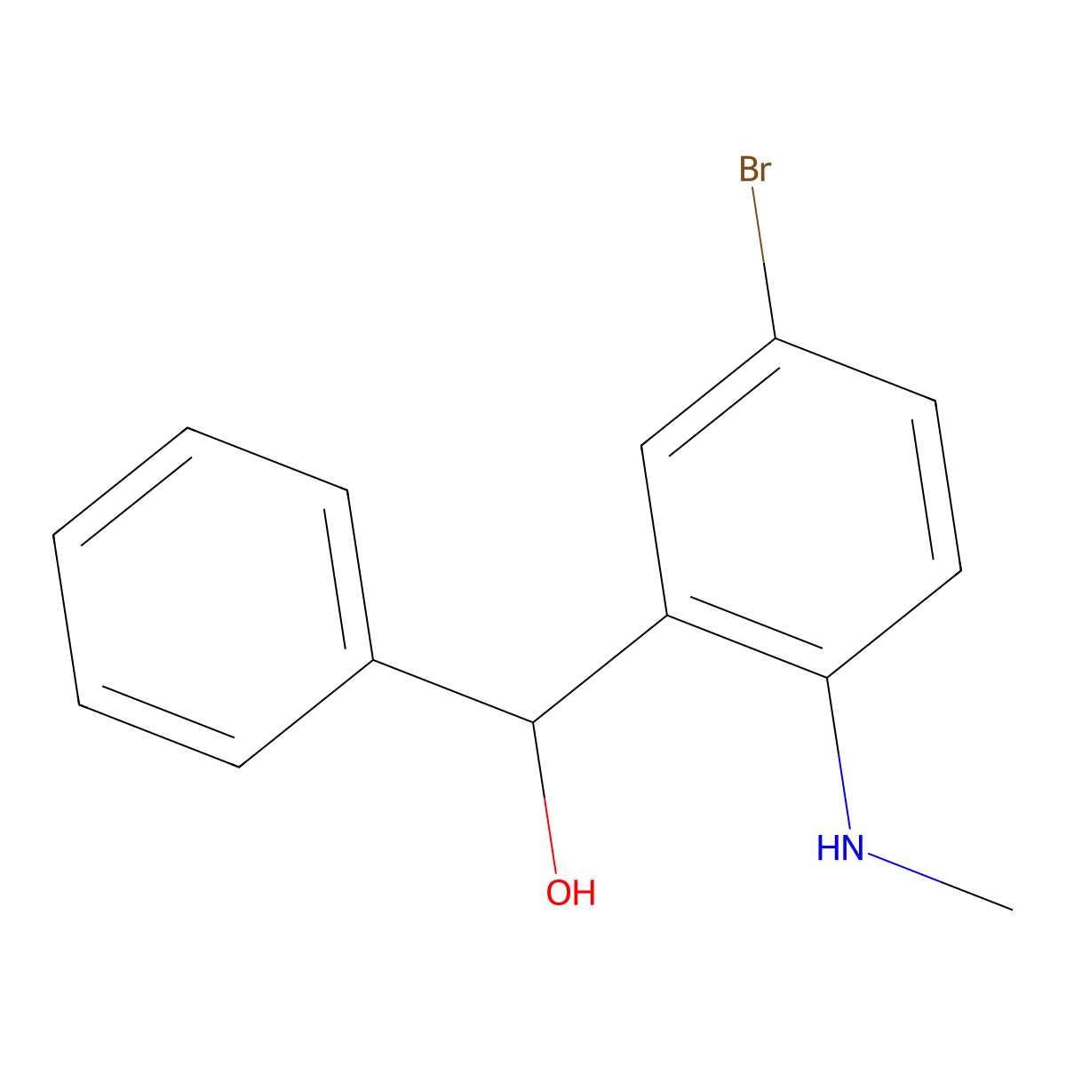 [5-Bromo-2-(methylamino)phenyl]-phenylmethanol molecular structure, CAS 313225-07-9