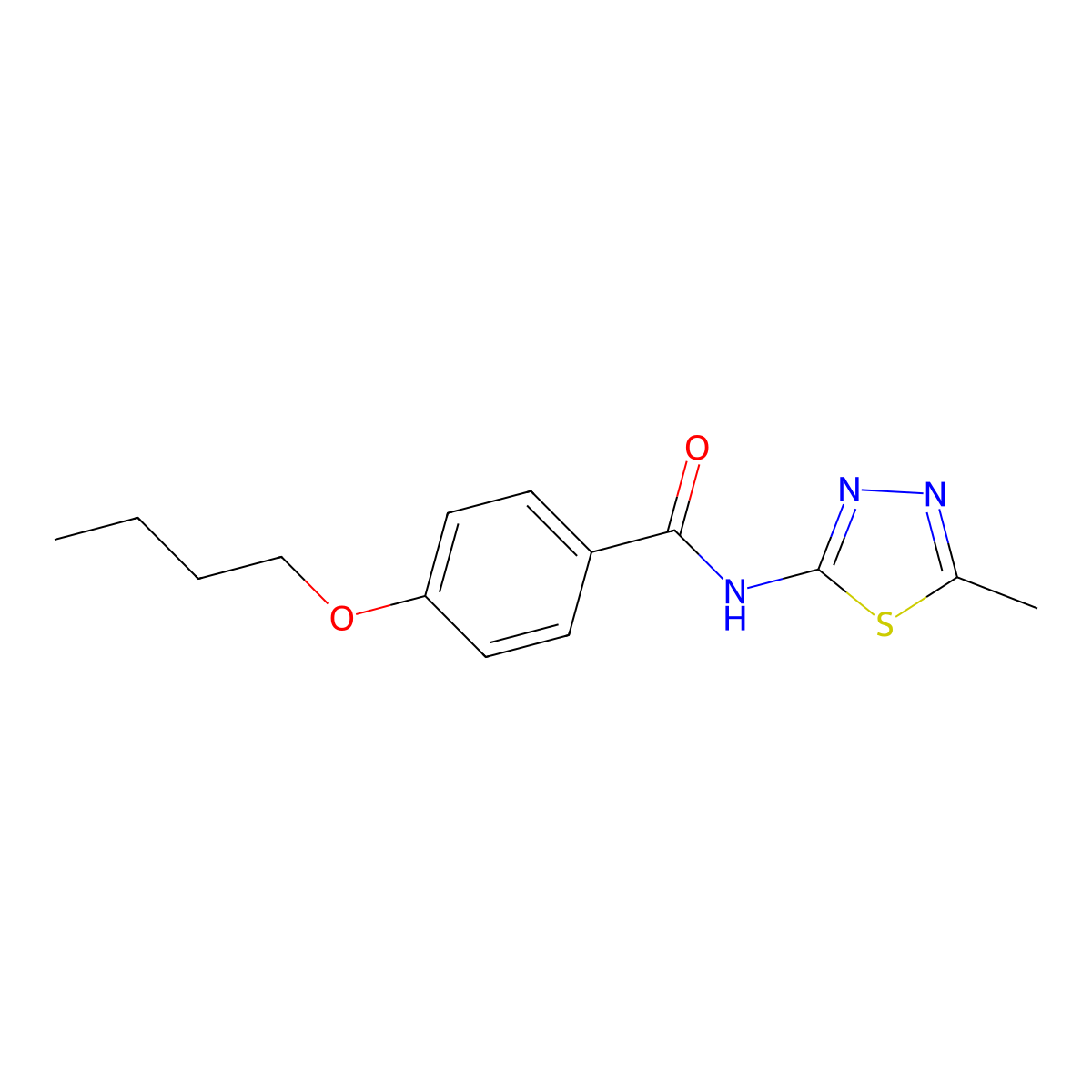 4-butoxy-N-(5-methyl-1,3,4-thiadiazol-2-yl)benzamide molecular structure, CAS 313225-08-0