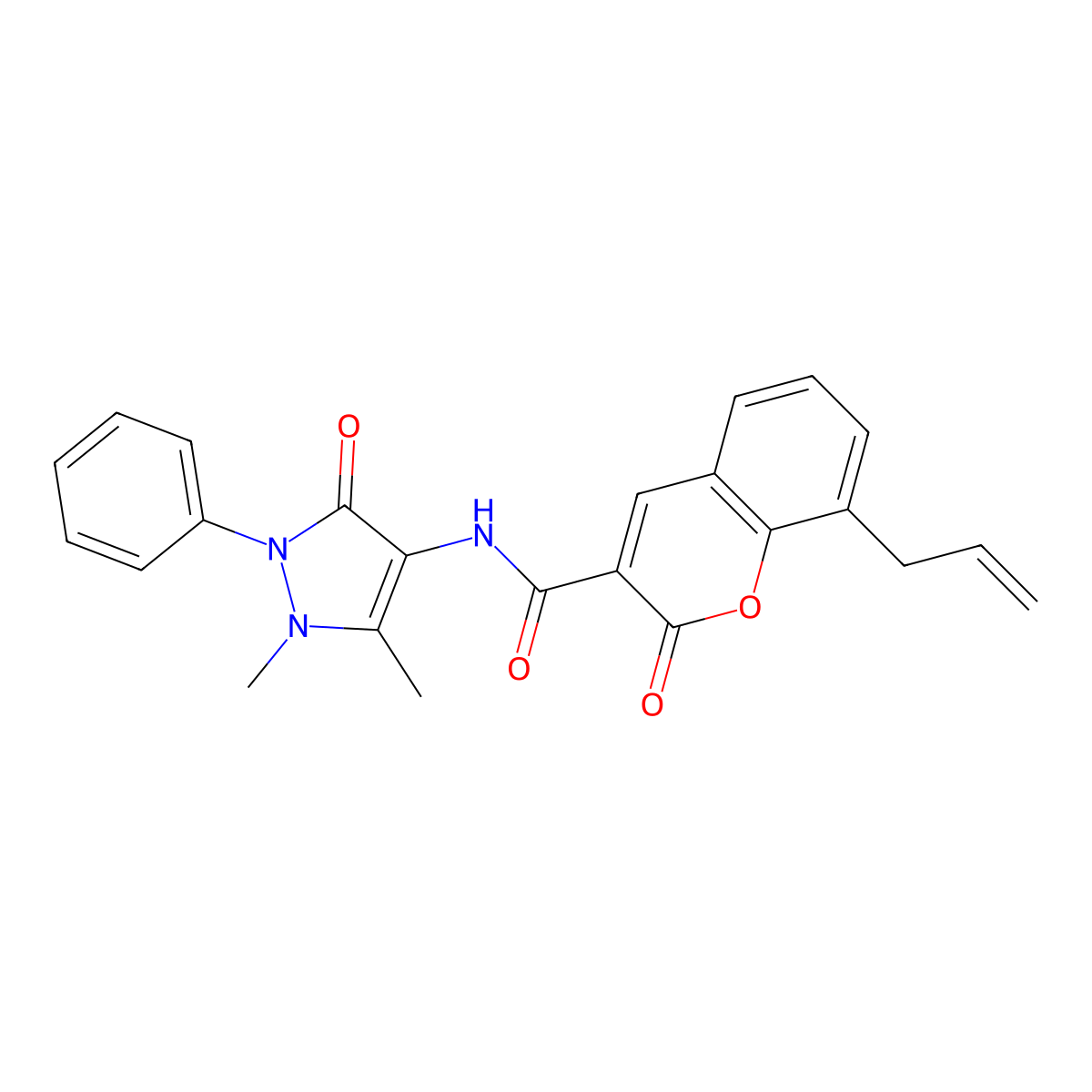 8-allyl-N-(1,5-dimethyl-3-oxo-2-phenyl-2,3-dihydro-1H-pyrazol-4-yl)-2-oxo-2H-chromene-3-carboxamide molecular structure, CAS 313225-17-1