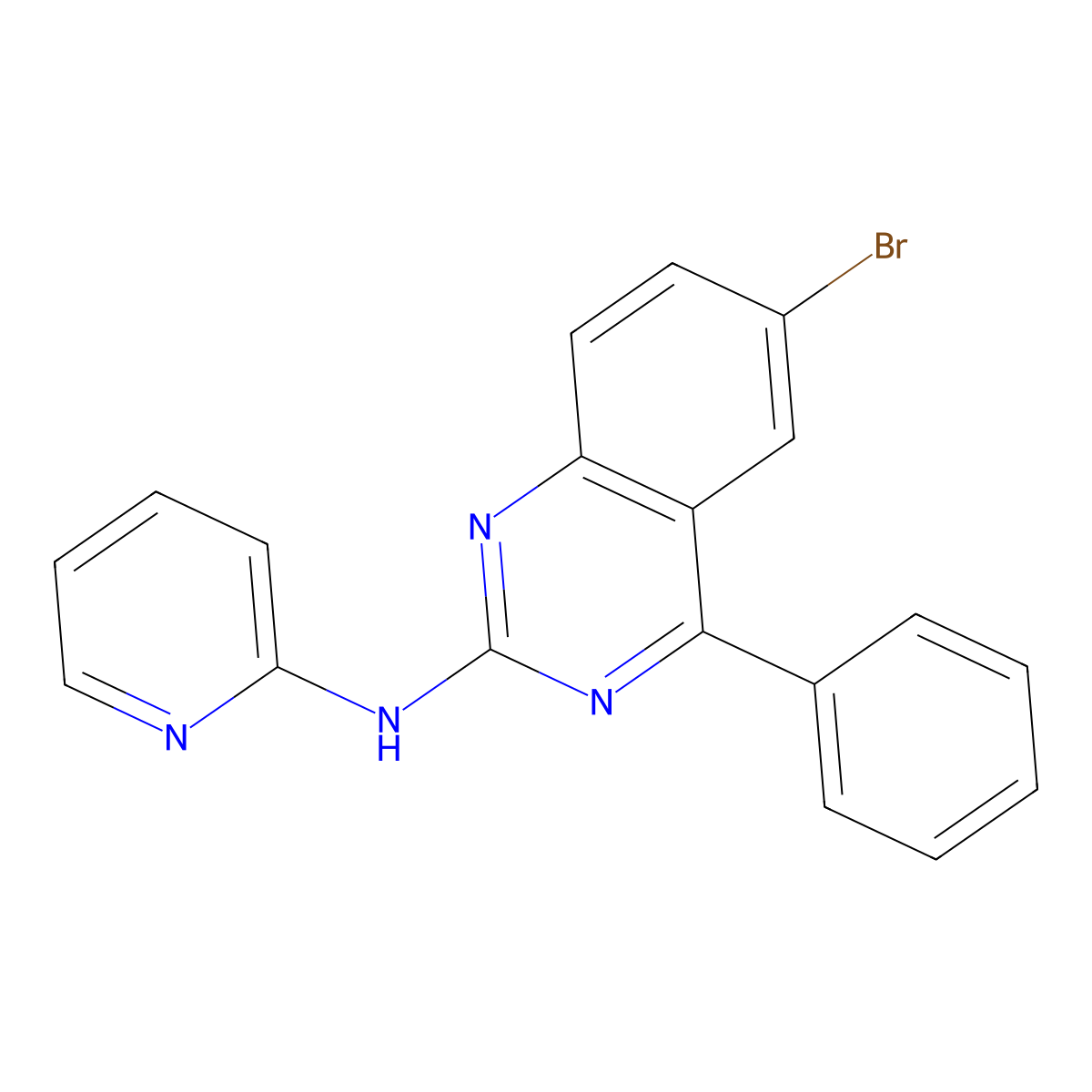 6-bromo-4-phenyl-N-pyridin-2-ylquinazolin-2-amine molecular structure, CAS 313225-20-6