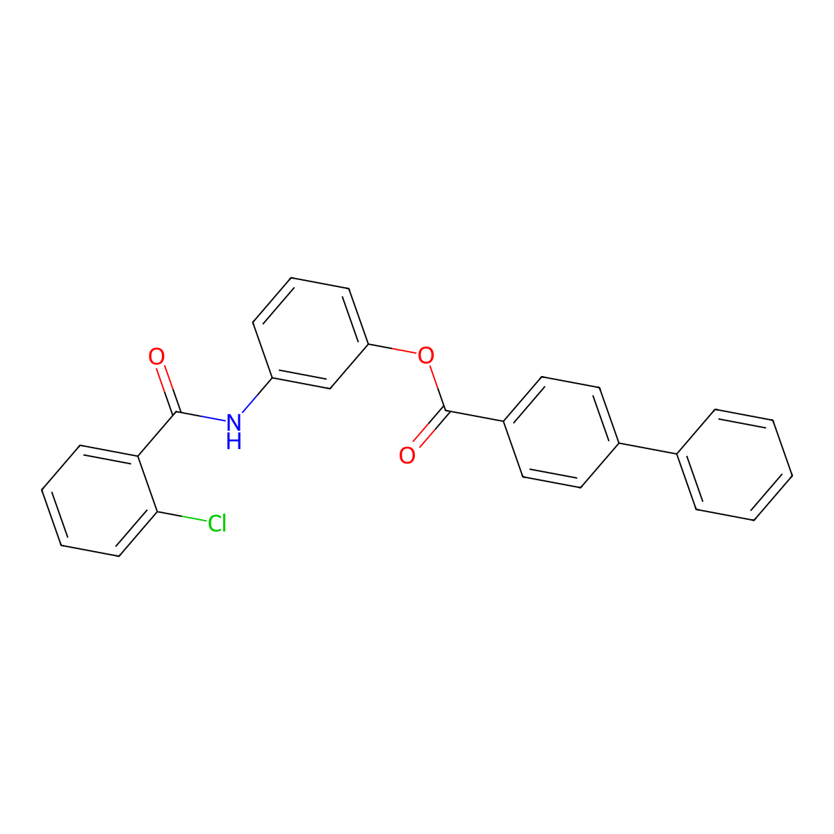 3-{[(2-Chlorophenyl)carbonyl]amino}phenyl biphenyl-4-carboxylate molecular structure, CAS 313225-27-3