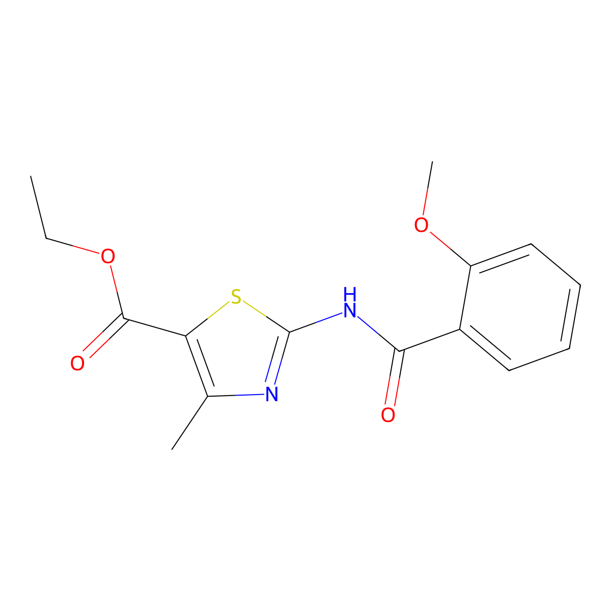 Ethyl 2-(2-methoxybenzamido)-4-methylthiazole-5-carboxylate molecular structure, CAS 313226-53-8