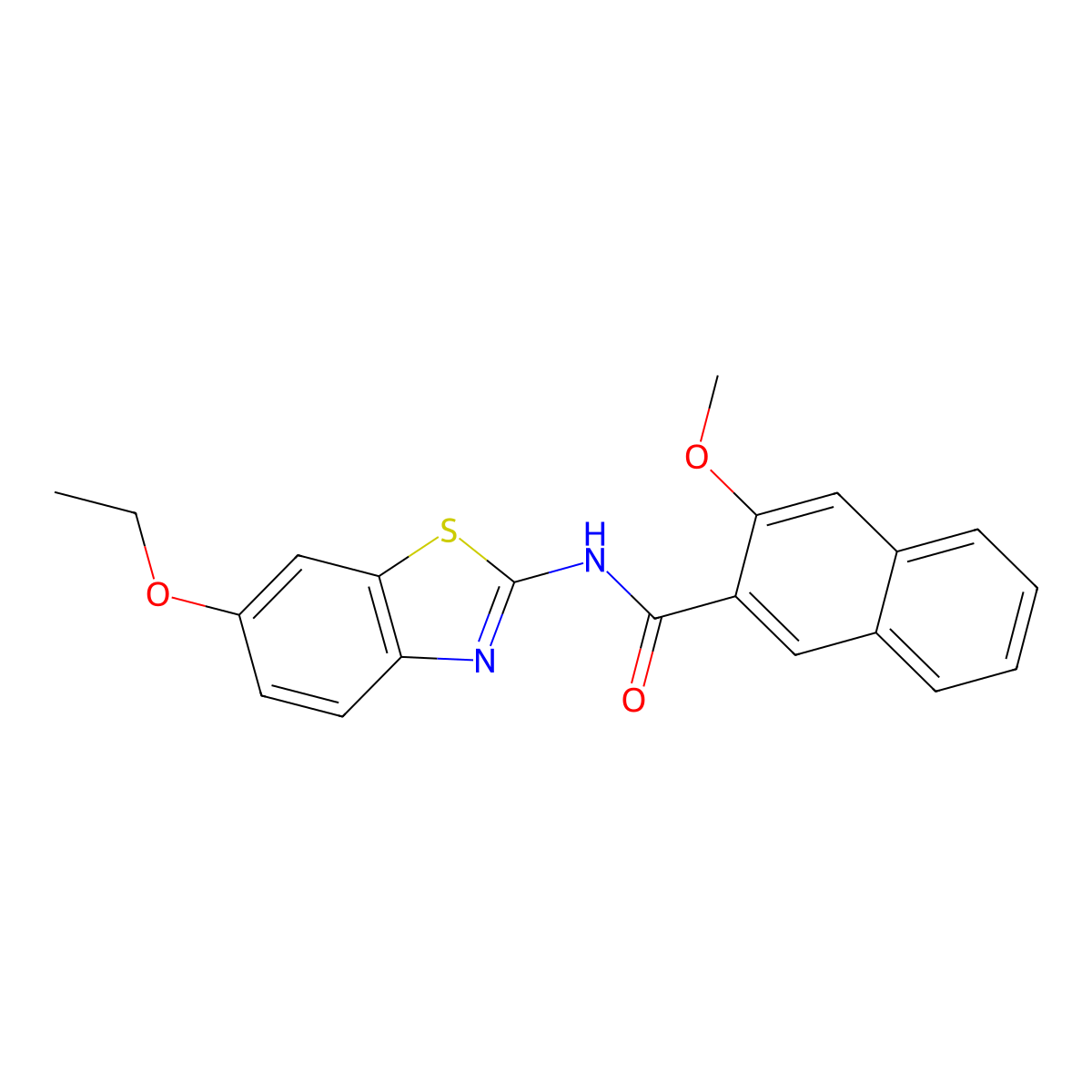 N-(6-ethoxy-1,3-benzothiazol-2-yl)-3-methoxynaphthalene-2-carboxamide molecular structure, CAS 313226-56-1