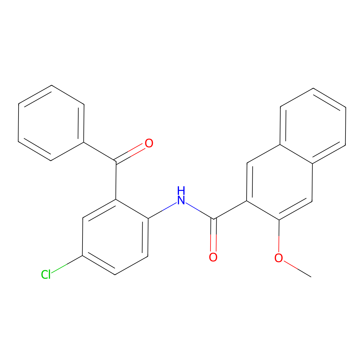 N-(2-benzoyl-4-chlorophenyl)-3-methoxynaphthalene-2-carboxamide molecular structure, CAS 313226-57-2