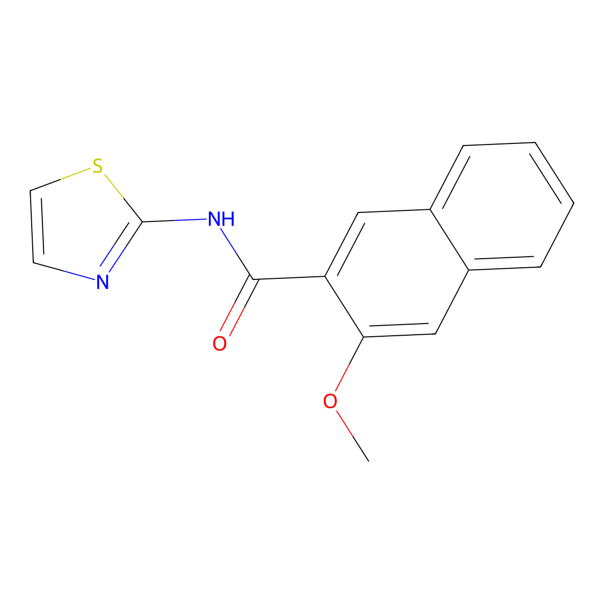 3-methoxy-N-(1,3-thiazol-2-yl)naphthalene-2-carboxamide molecular structure, CAS 313226-58-3